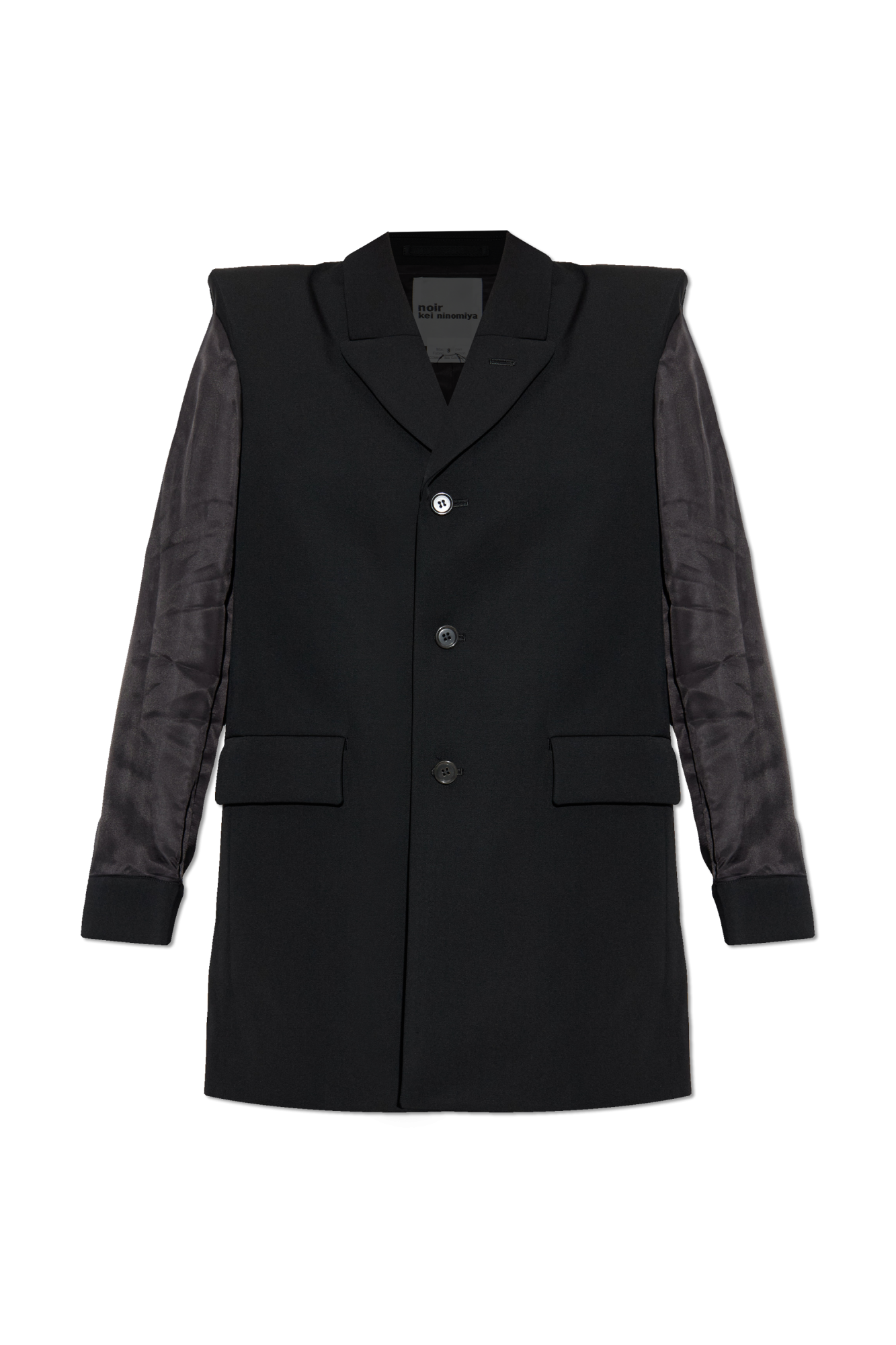 Comme Des Garçons Noir Kei Ninomiya Marynarka Z łączonych Materiałów, Kobiety, Czarny