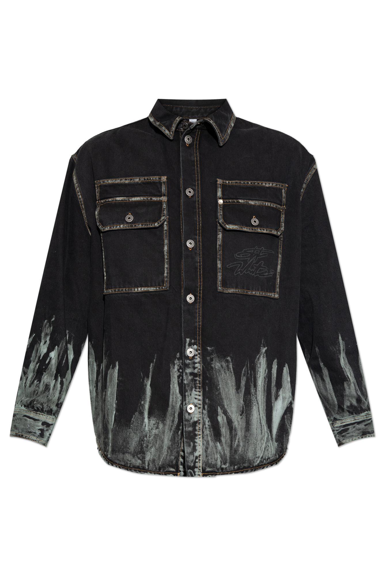 Off-White Jeansowa Kurtka Typu ‘Oversize’, Mężczyźni, Czarny