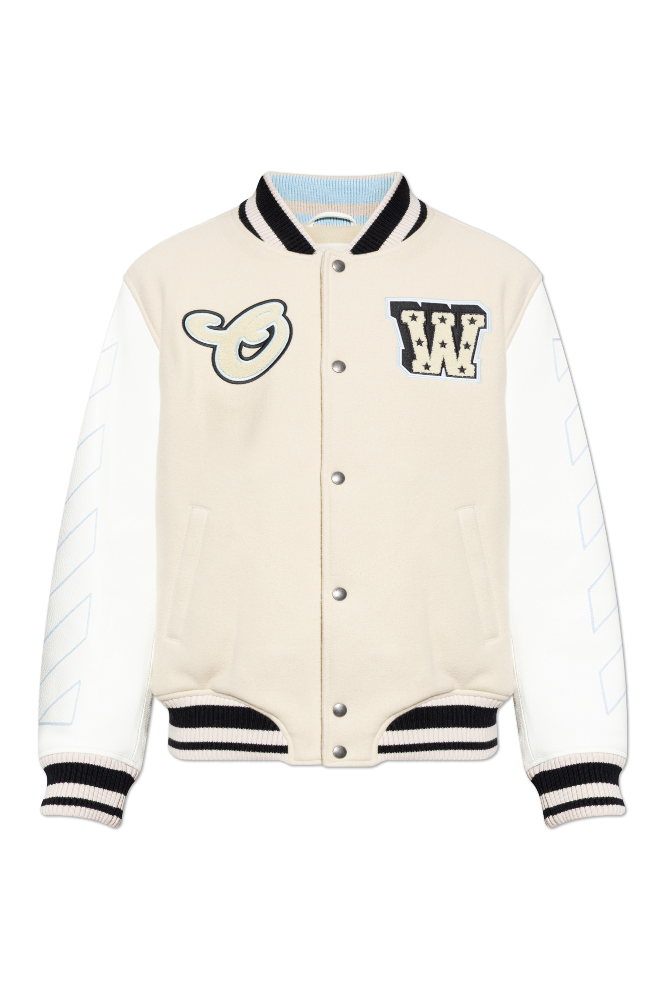 Off-White Ocieplana Kurtka Typu ‘Bomber’, Mężczyźni, Kremowy