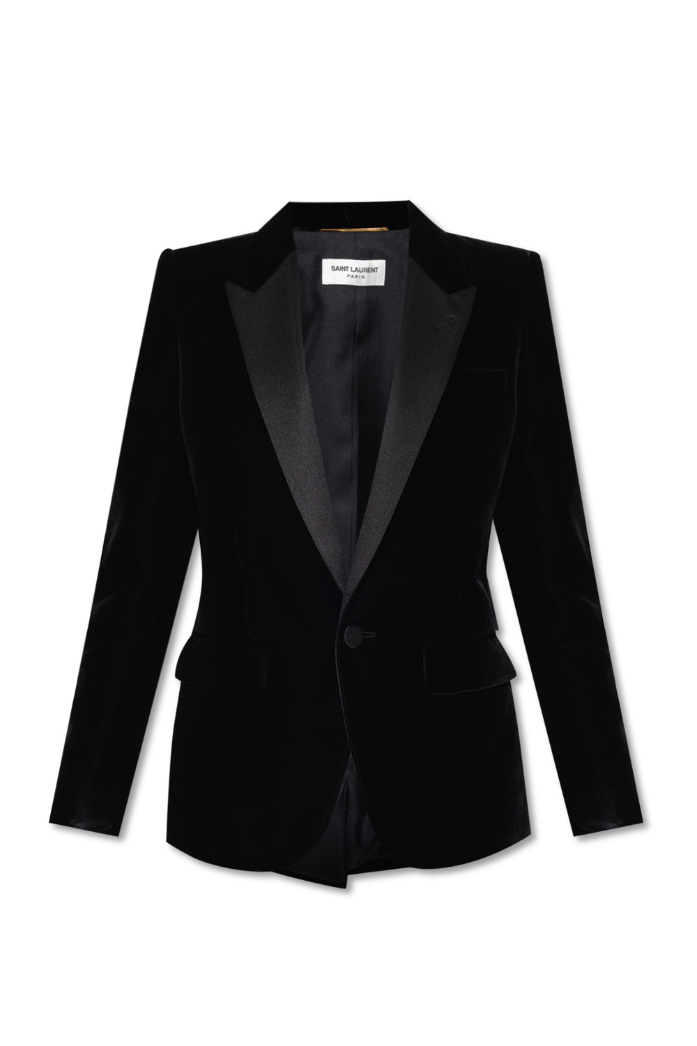Saint Laurent Aksamitna Marynarka, Kobiety, Czarny