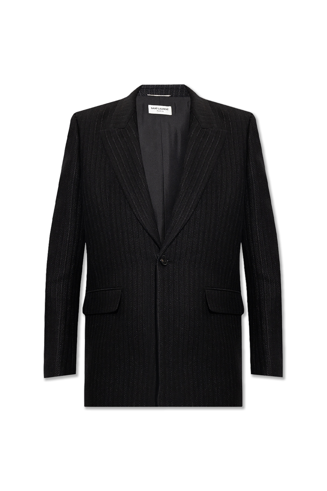 Saint Laurent Marynarka Ze Wzorem Prążki, Mężczyźni, Czarny