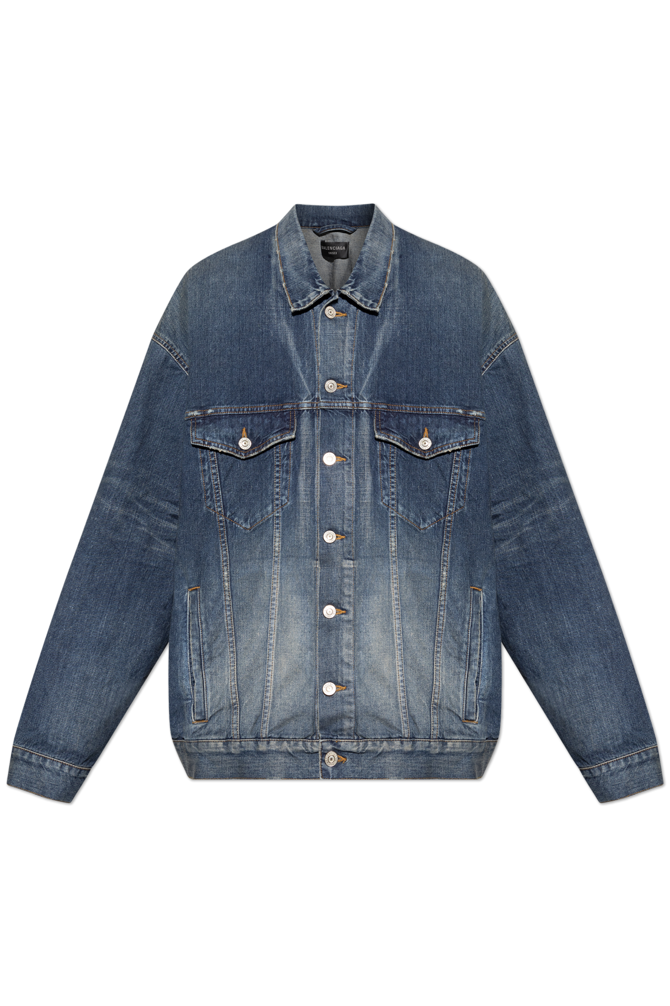 Balenciaga Kurtka Jeansowa, Mężczyźni, Niebieski
