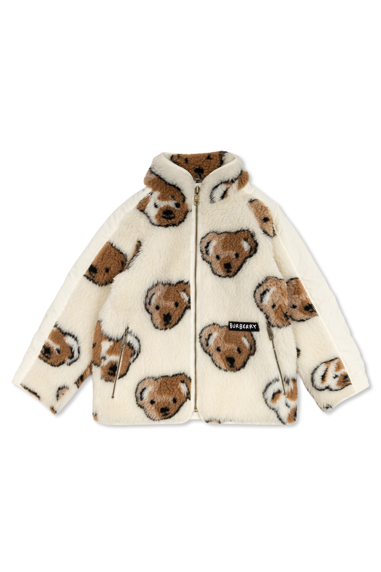 Burberry Kids Ocieplana Kurtka Z Naszywką Logo, Unisex, Kremowy