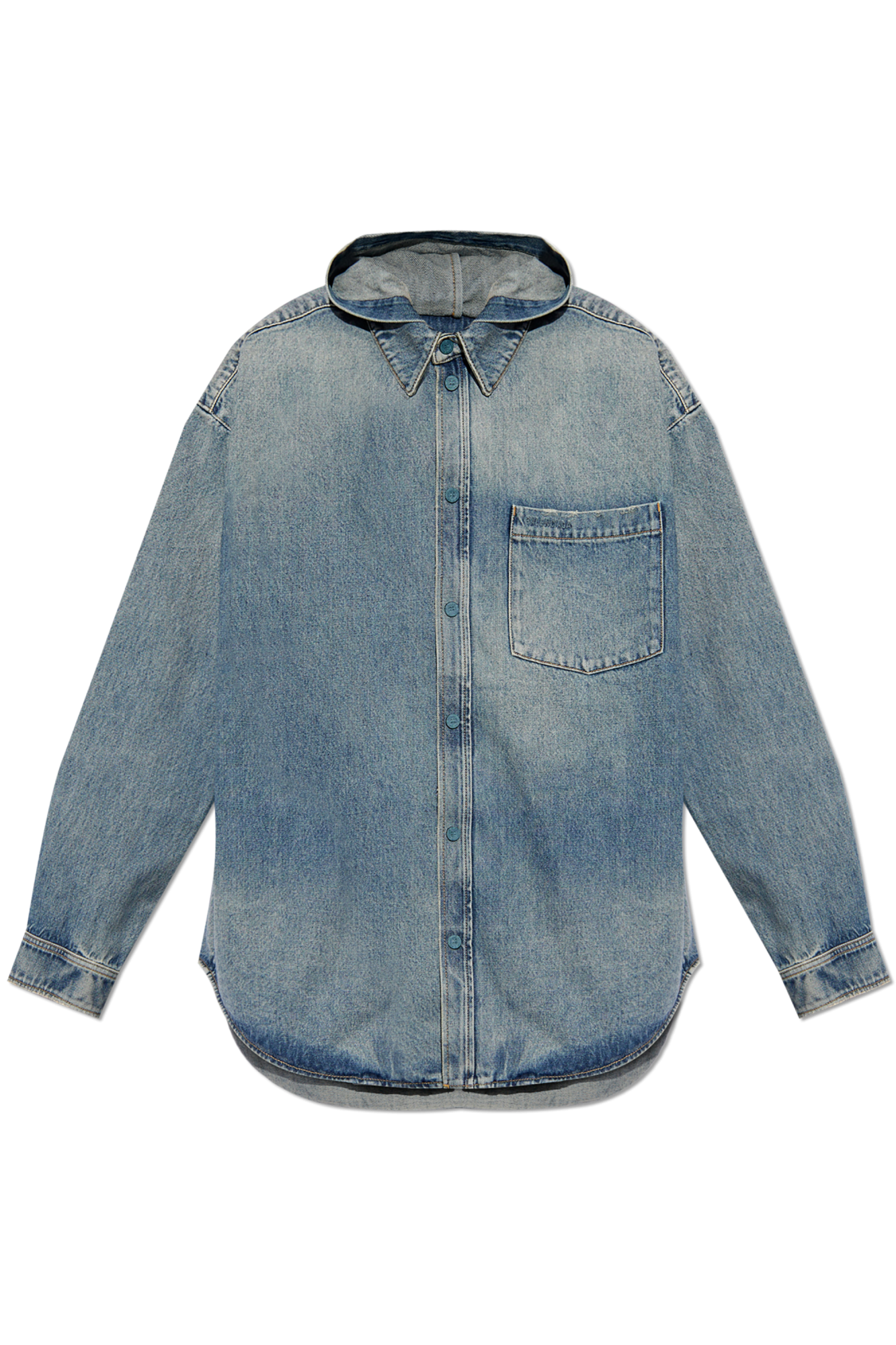 Balenciaga Koszula Jeansowa, Mężczyźni, Niebieski