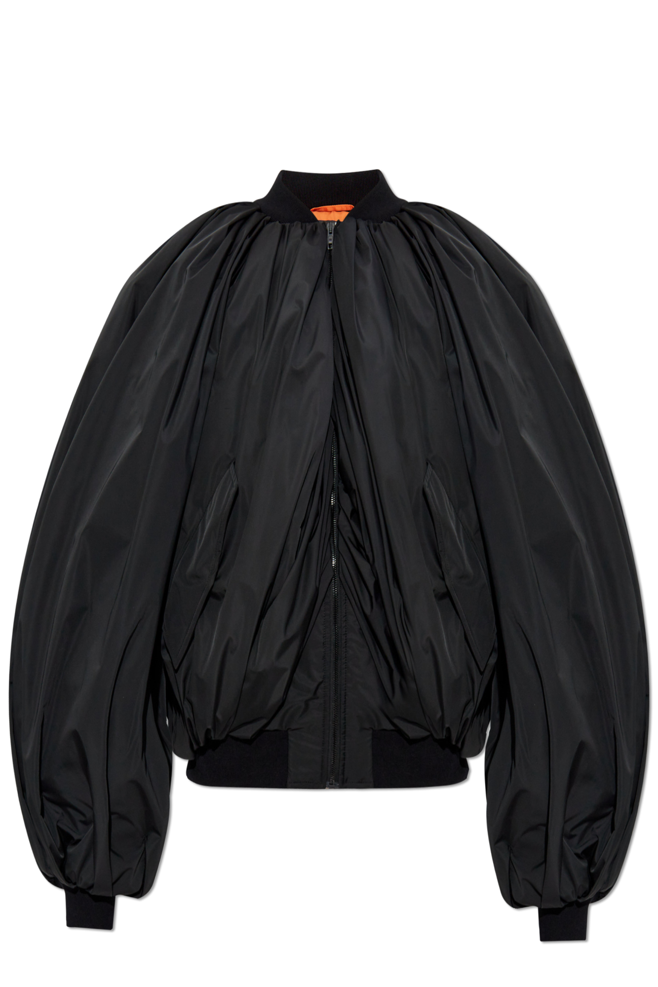 Balenciaga Kurtka Typu `bomber` Z Drapowaniem, Kobiety, Czarny