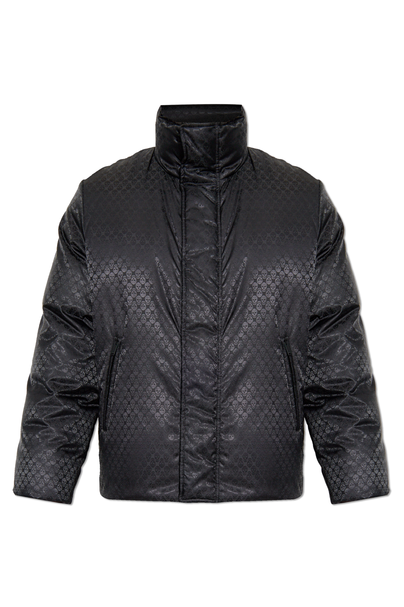 Alexander McQueen Puchowa Kurtka Z Logo, Mężczyźni, Czarny