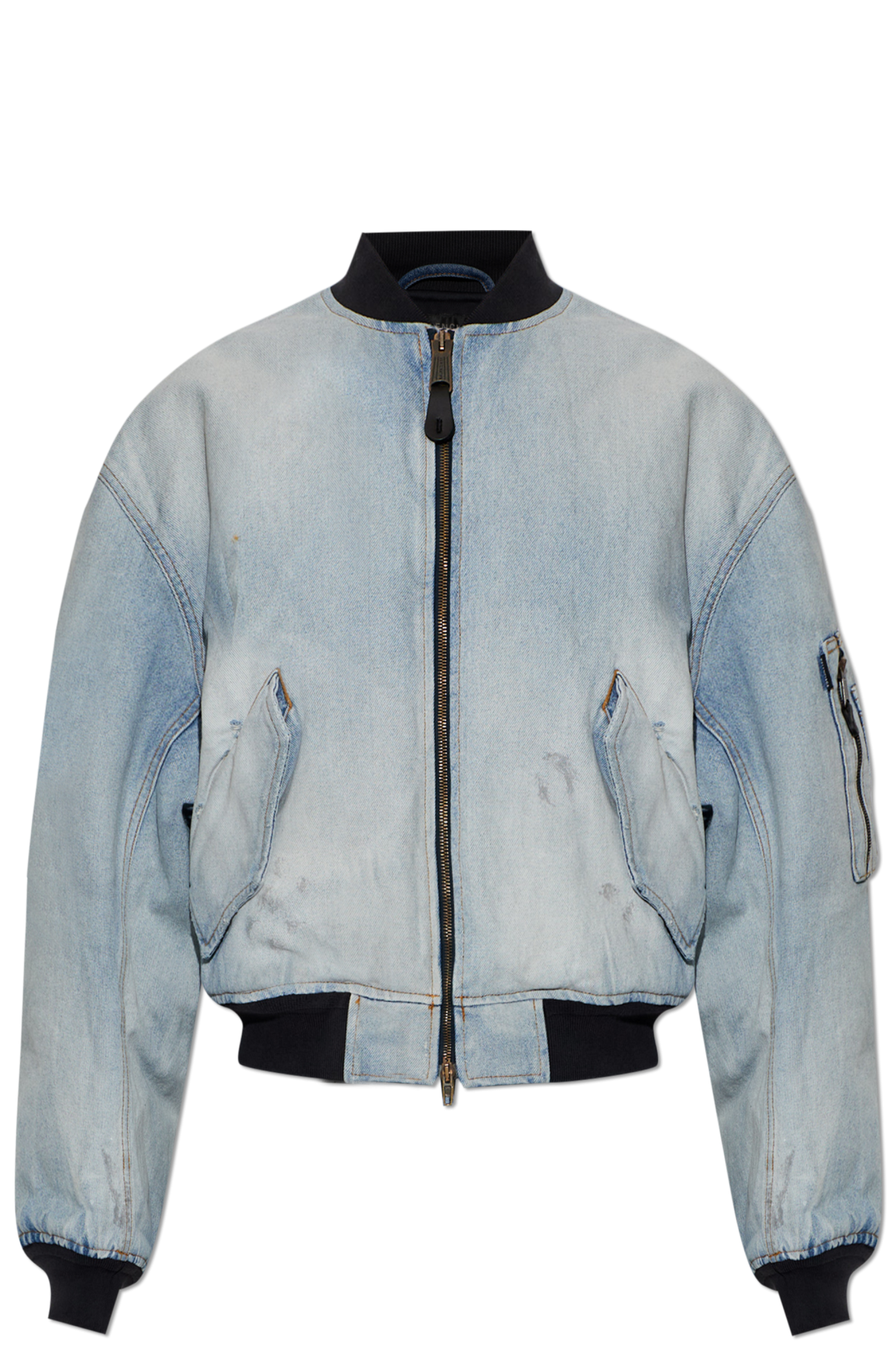 Balenciaga Jeansowa Kurtka Typu `bomber`, Kobiety, Niebieski