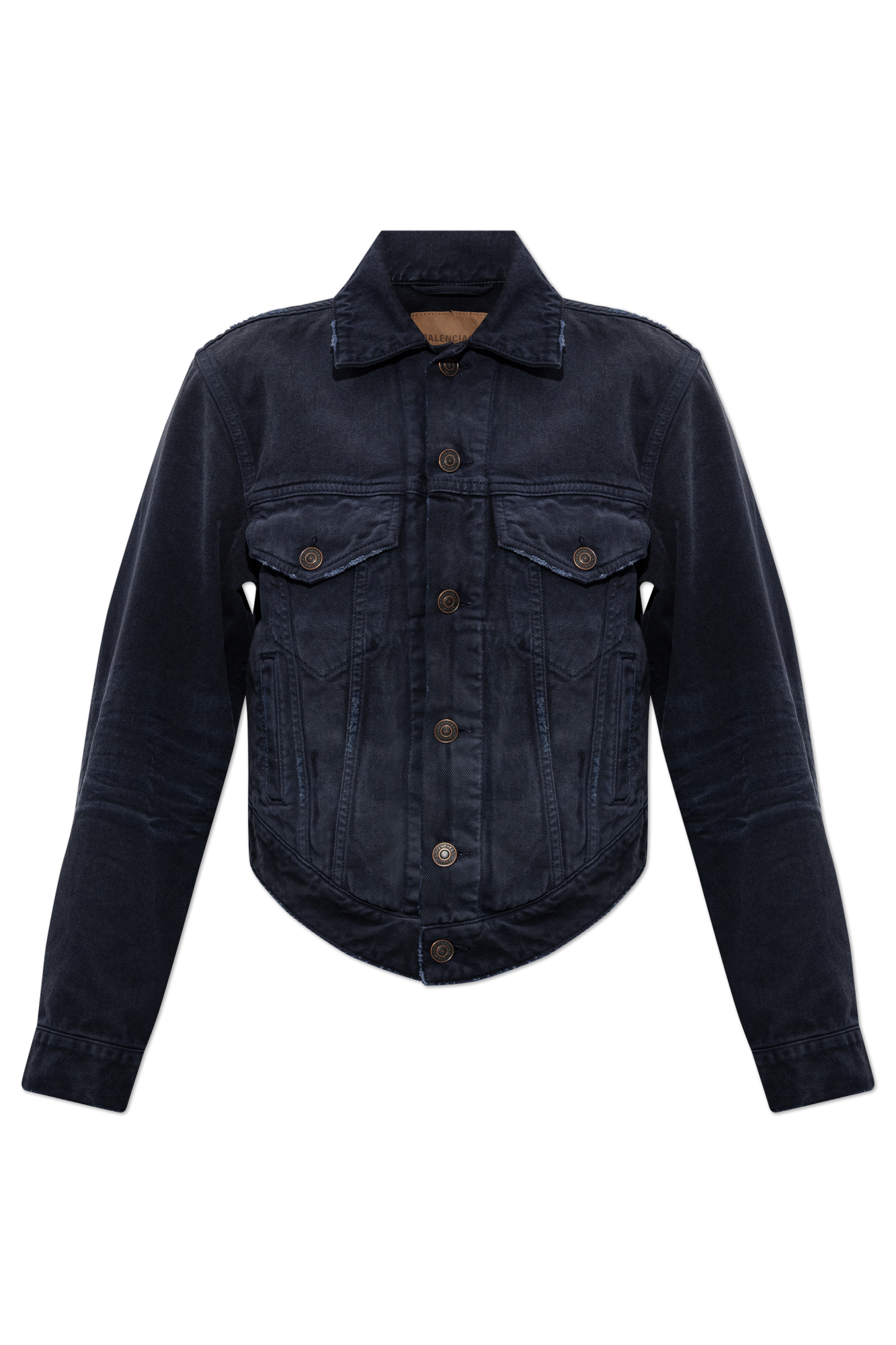 Balenciaga Jeansowa Kurtka Z Kieszeniami, Kobiety, Granatowy