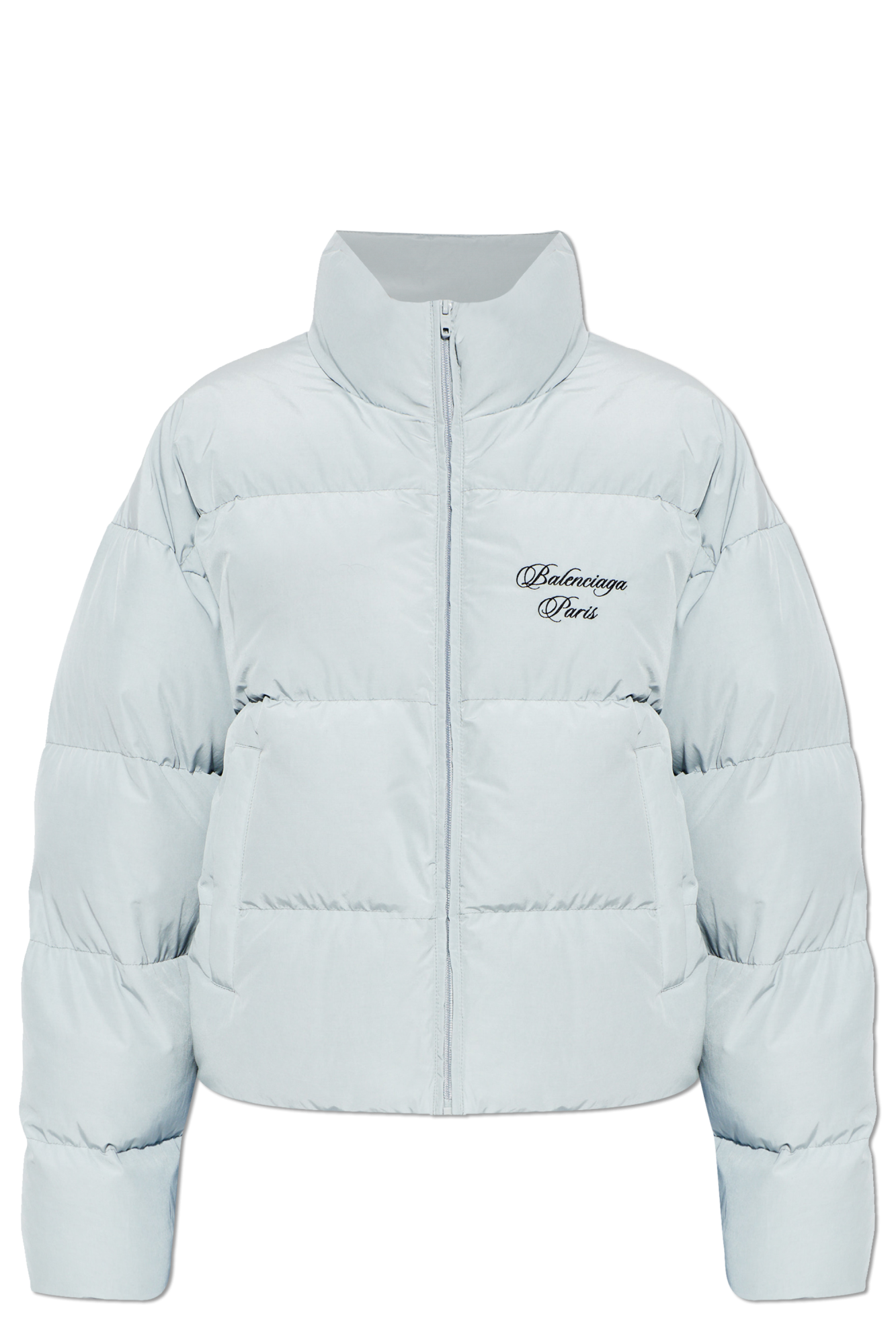 Balenciaga Puchowa Kurtka Z Logo, Kobiety, Szary