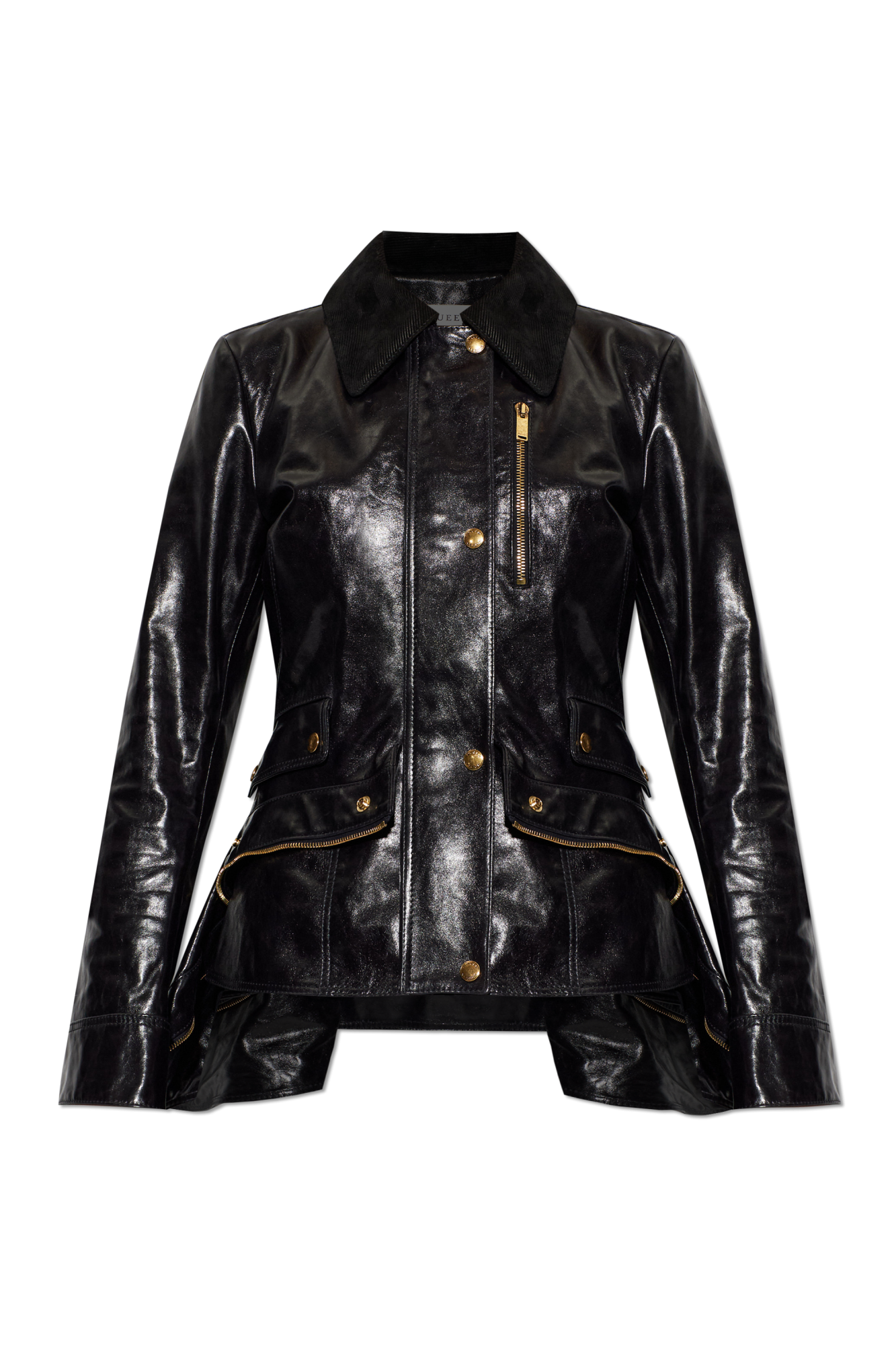 Alexander McQueen Skórzana Kurtka, Kobiety, Czarny