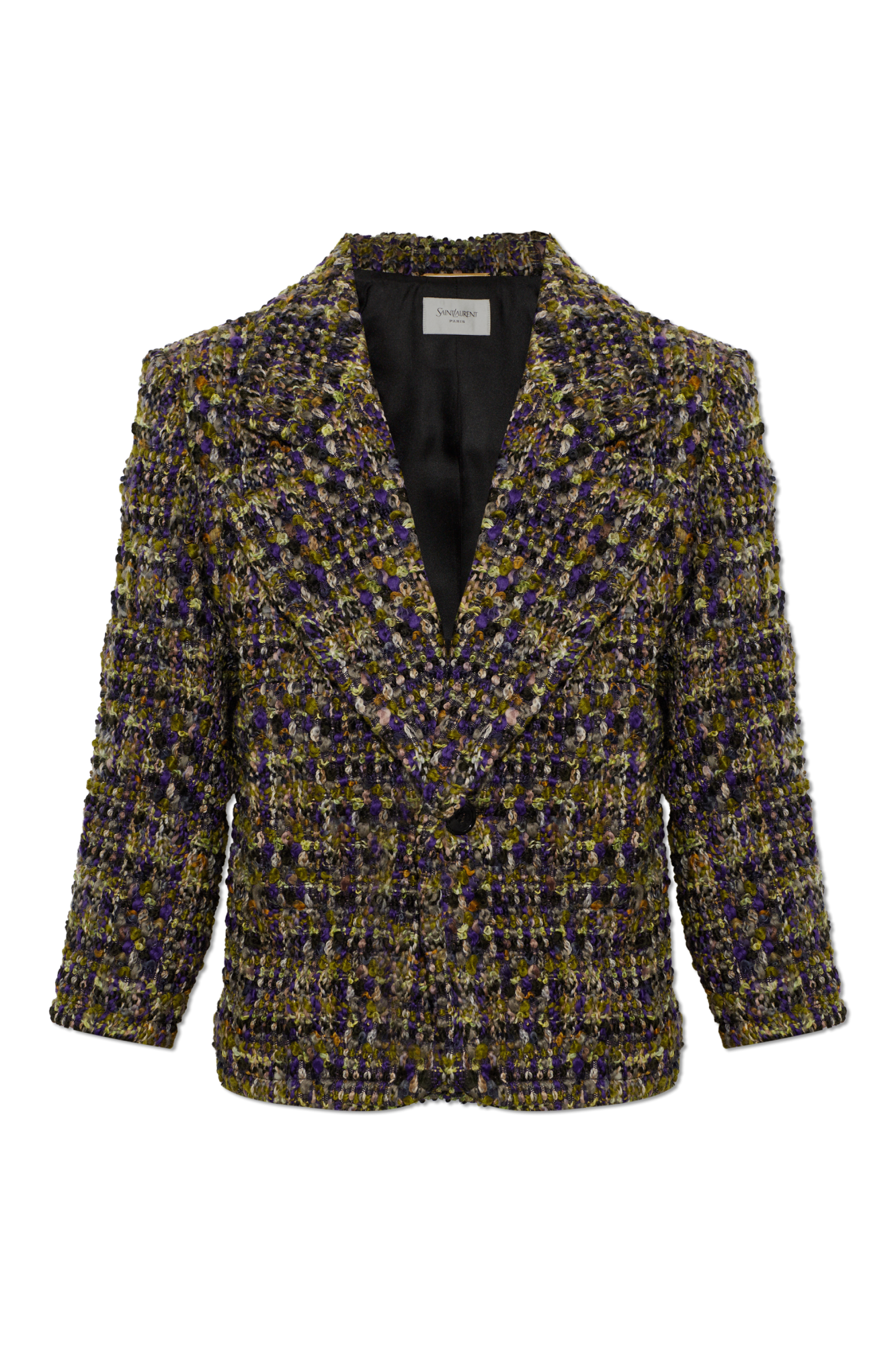 Saint Laurent Tweedowa Marynarka, Kobiety, Zielony