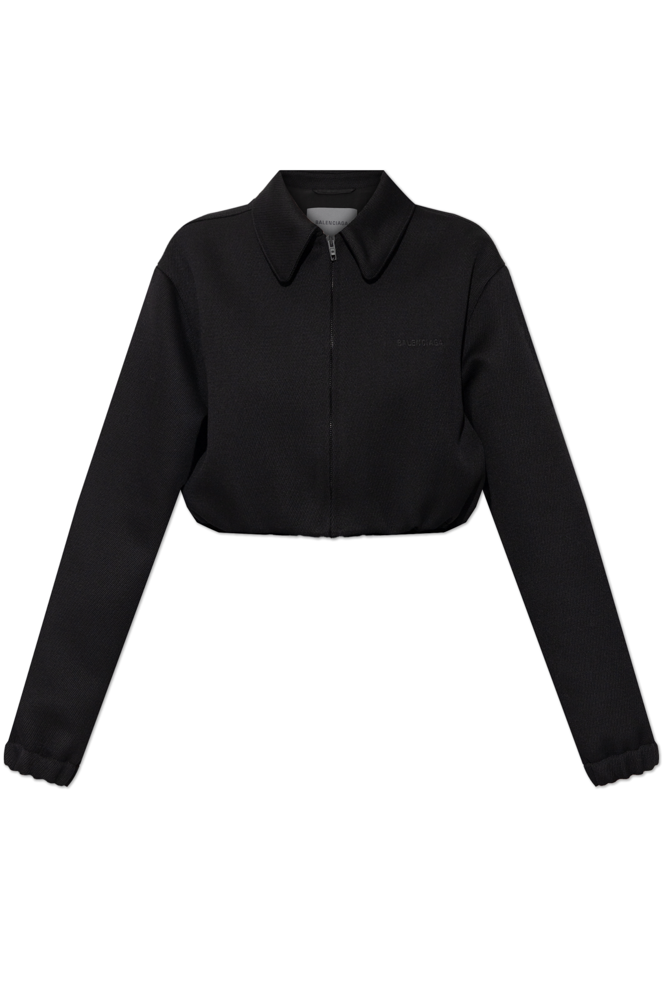 Balenciaga Wełniana Kurtka Z Wyszytym Logo, Kobiety, Czarny