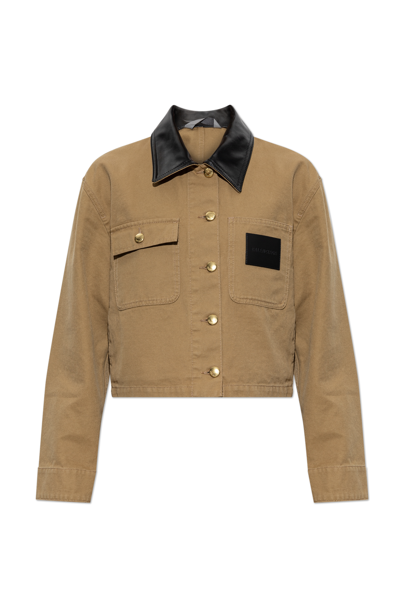 Balenciaga Jeansowa Kurtka Z Logo, Kobiety, Brązowy