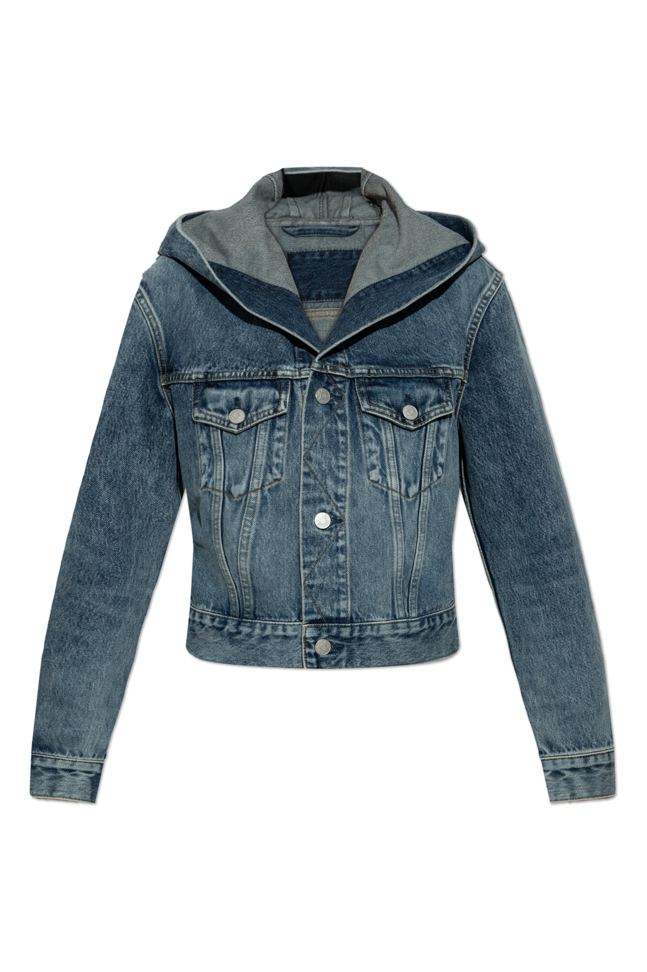 Alaïa Jeansowa Kurtka Z Kapturem, Kobiety, Niebieski