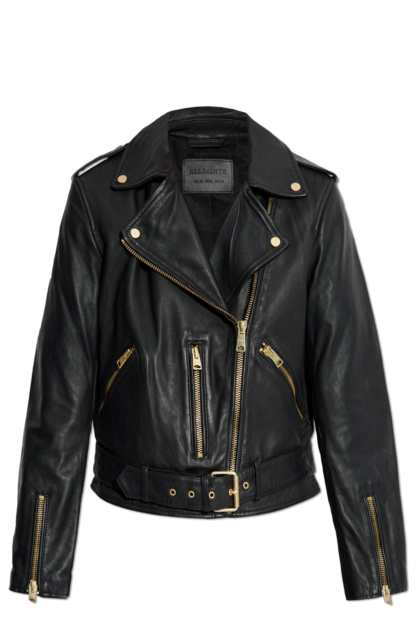 AllSaints Skórzana Kurtka `Balfern`, Kobiety, Czarny
