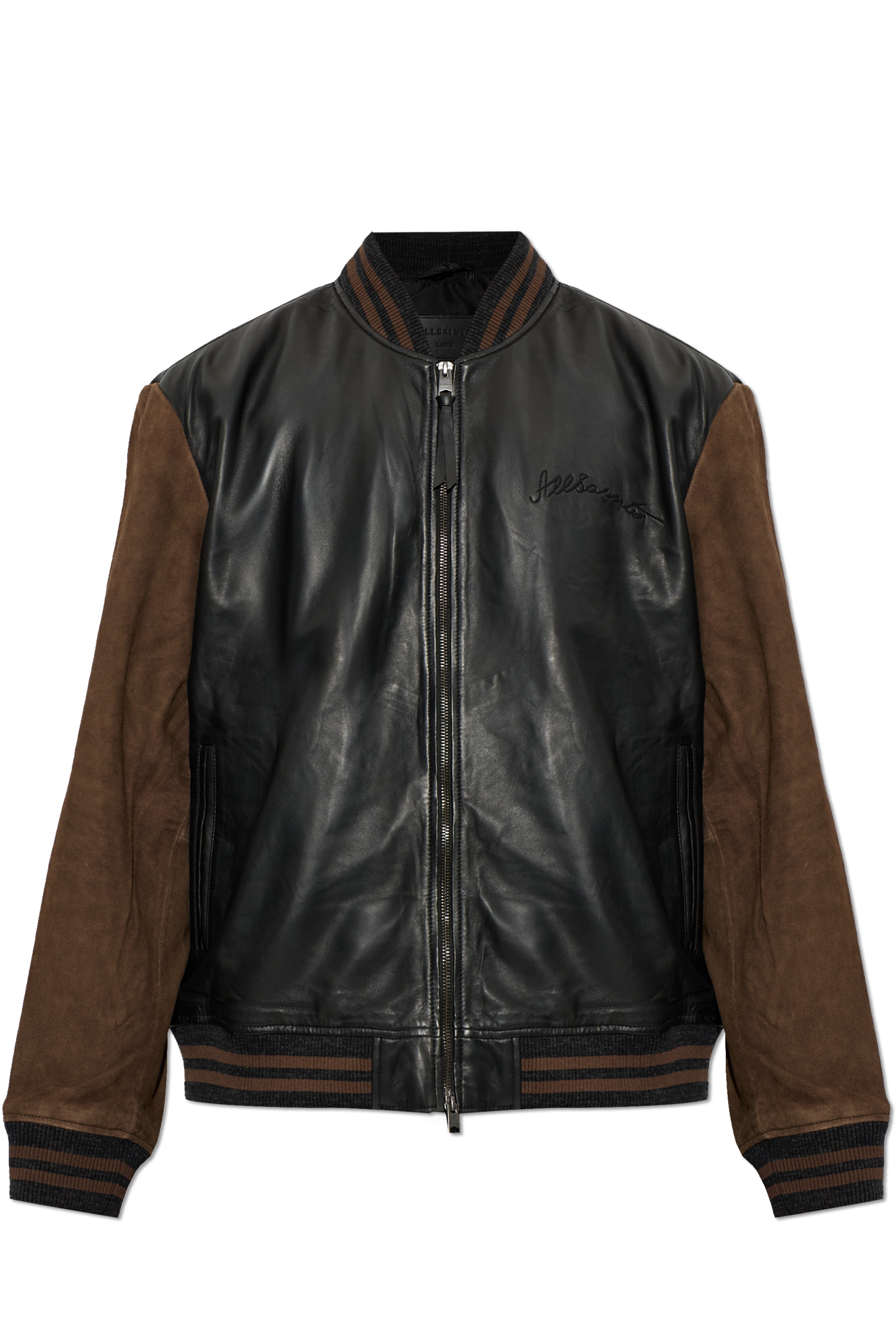 AllSaints Skórzana Kurtka ‘Blanco’ Typu ‘bomber’, Mężczyźni, Brązowy