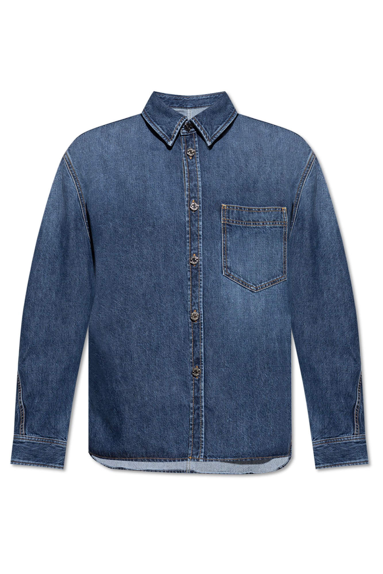 Givenchy Jeansowa Koszula Z Kieszenią, Mężczyźni, Granatowy
