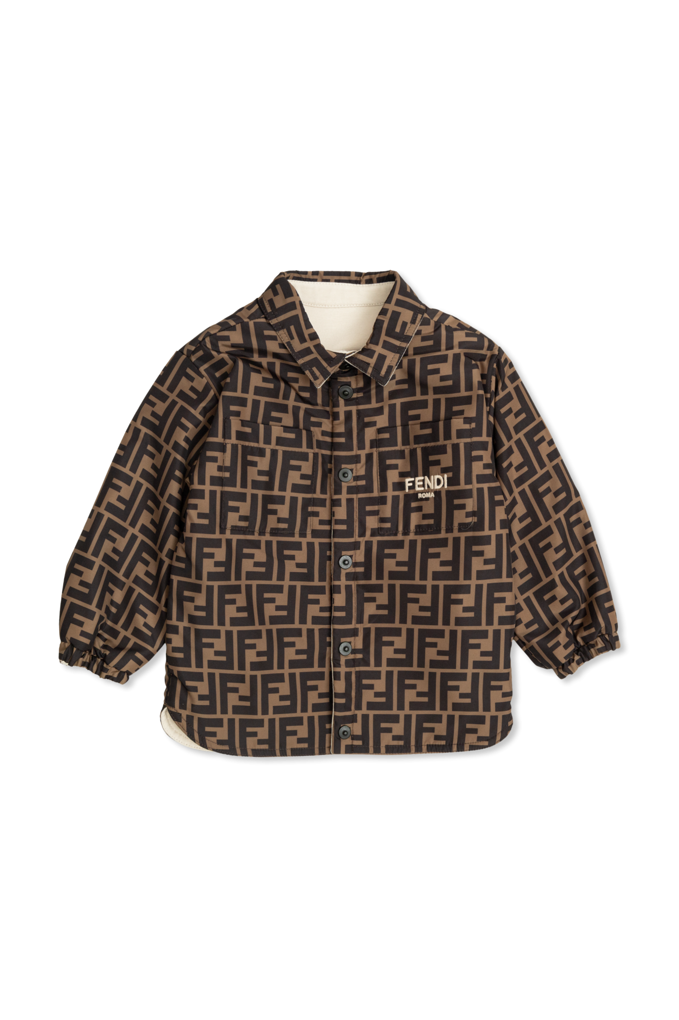 Fendi Kids Dwustronna Kurtka, Unisex, Brązowy