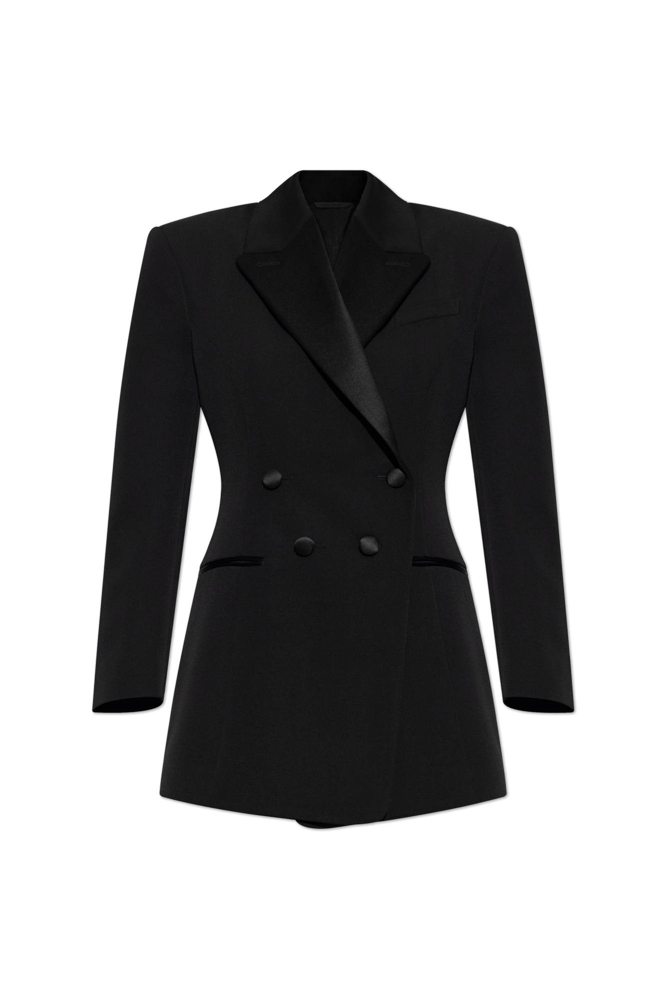 Givenchy Taliowana Dwurzędowa Marynarka, Kobiety, Czarny