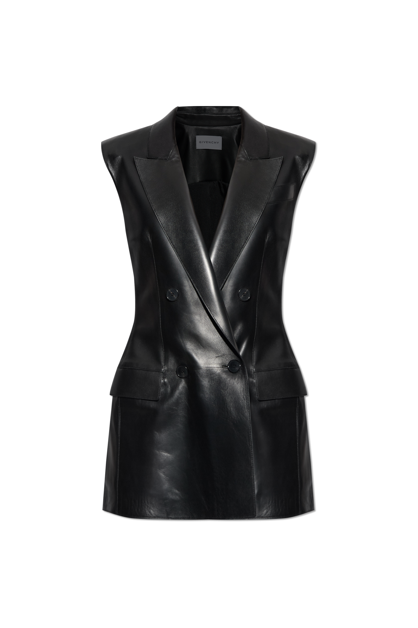Givenchy Skórzana Kamizelka, Kobiety, Czarny