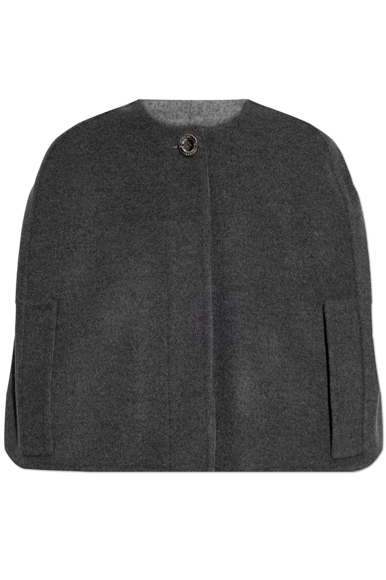 Givenchy Krótkie Wełniane Ponczo, Kobiety, Szary