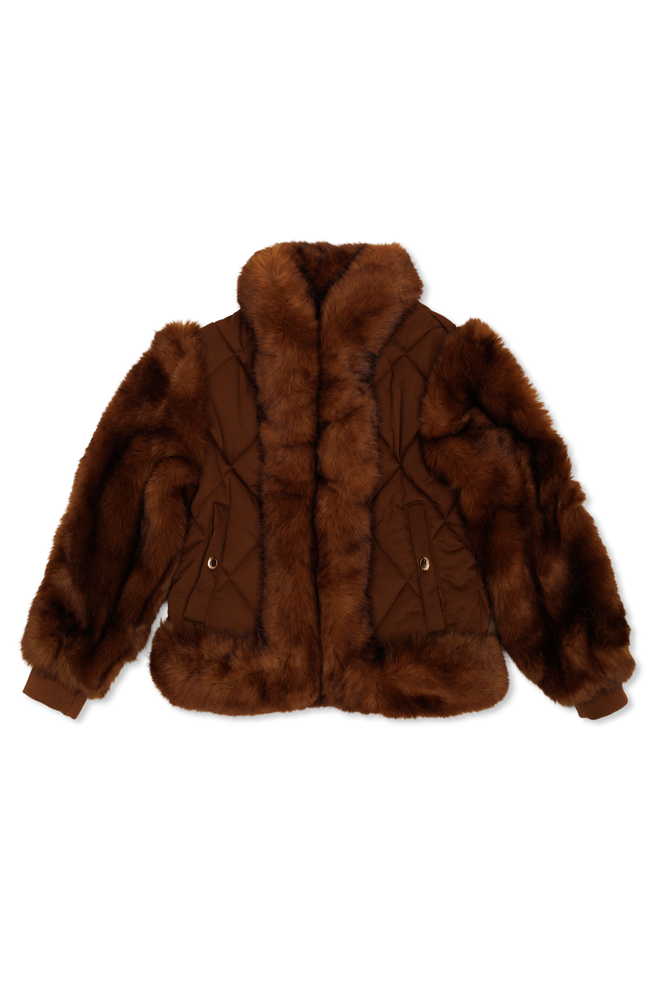 Chloé Kids Kurtka Z Futrzanym Wykończeniem, Unisex, Brązowy