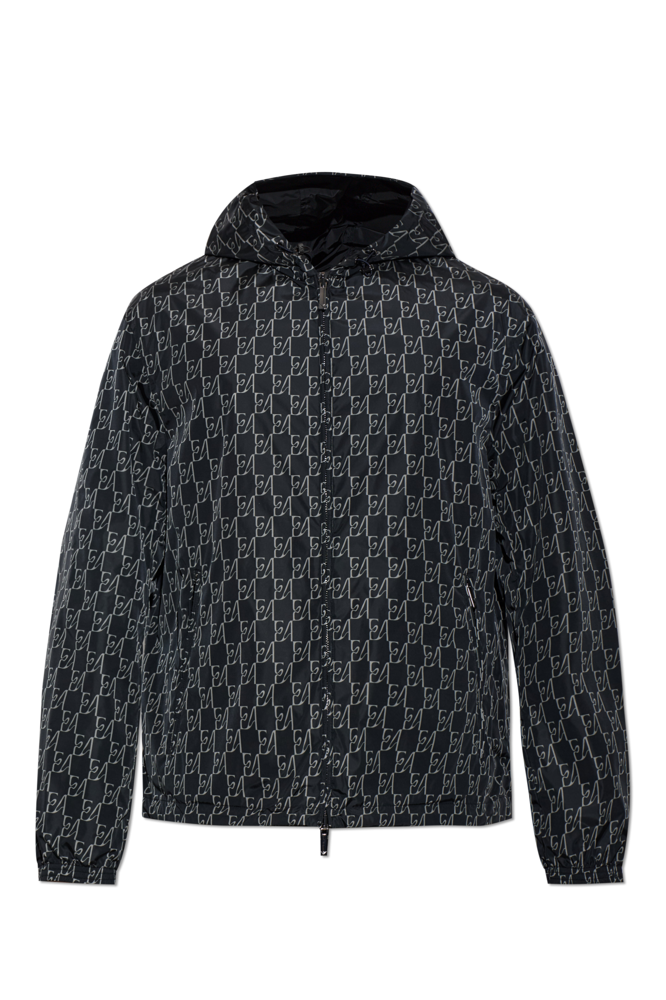 Emporio Armani Dwustronna Kurtka Z Kapturem, Mężczyźni, Czarny