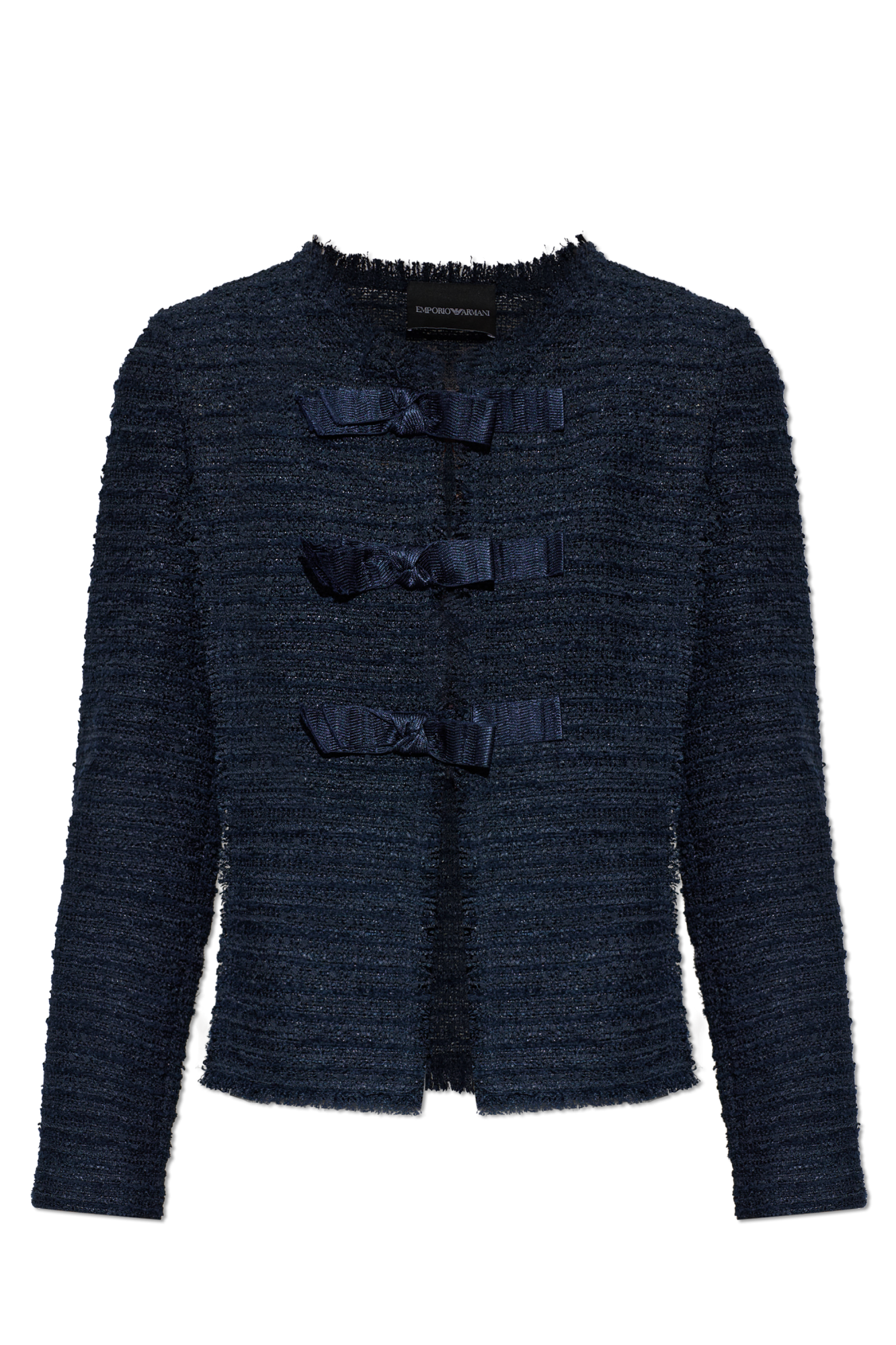 Emporio Armani Tweedowa Marynarka, Kobiety, Granatowy