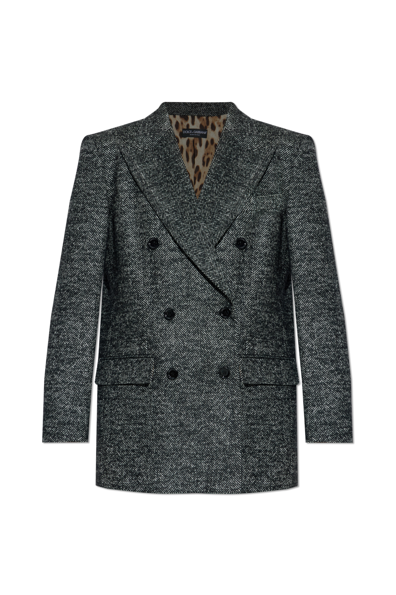 Dolce & Gabbana Marynarka W Jodełkę, Kobiety, Szary
