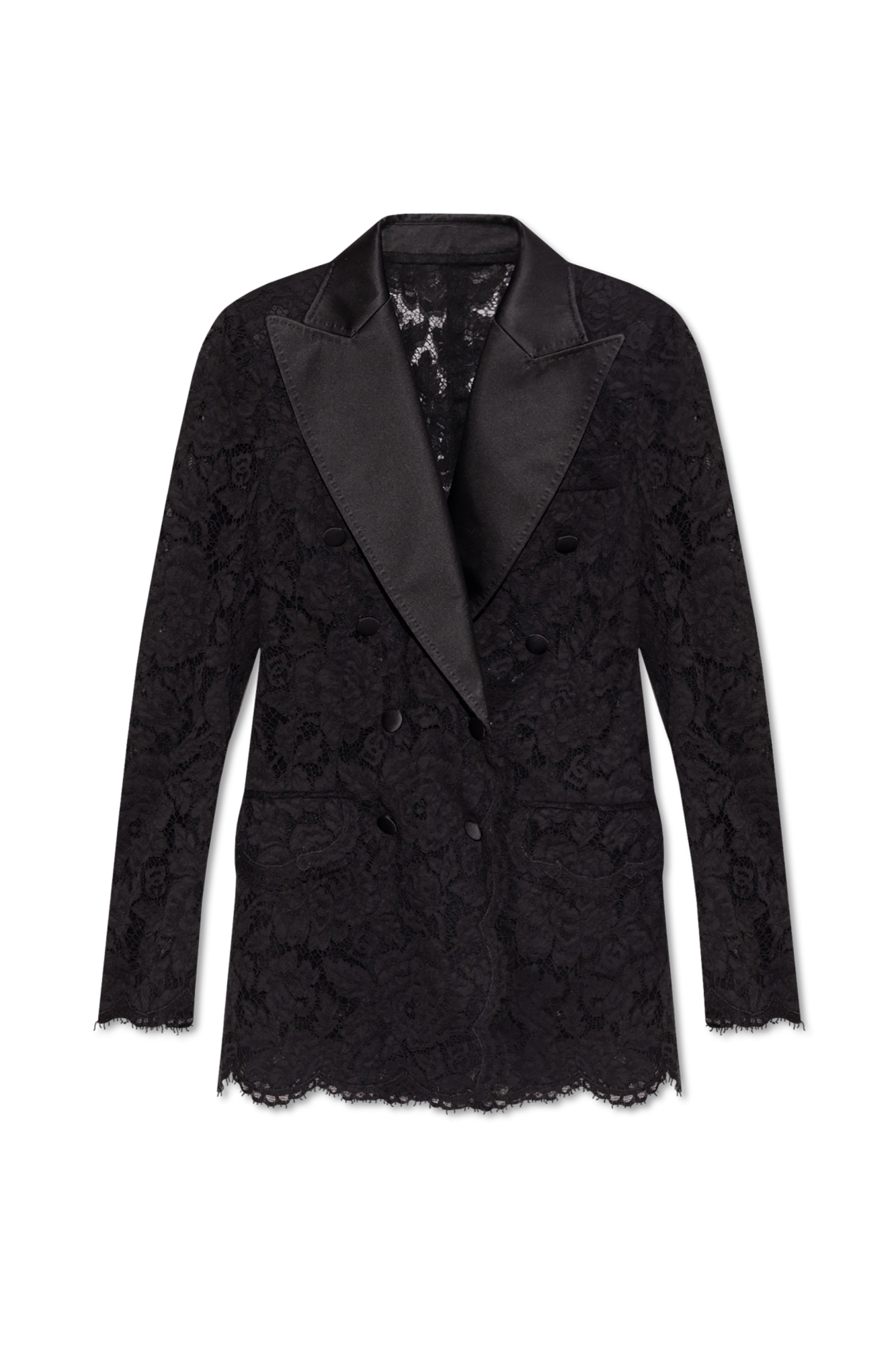 Dolce & Gabbana Ażurowa Marynarka, Kobiety, Czarny