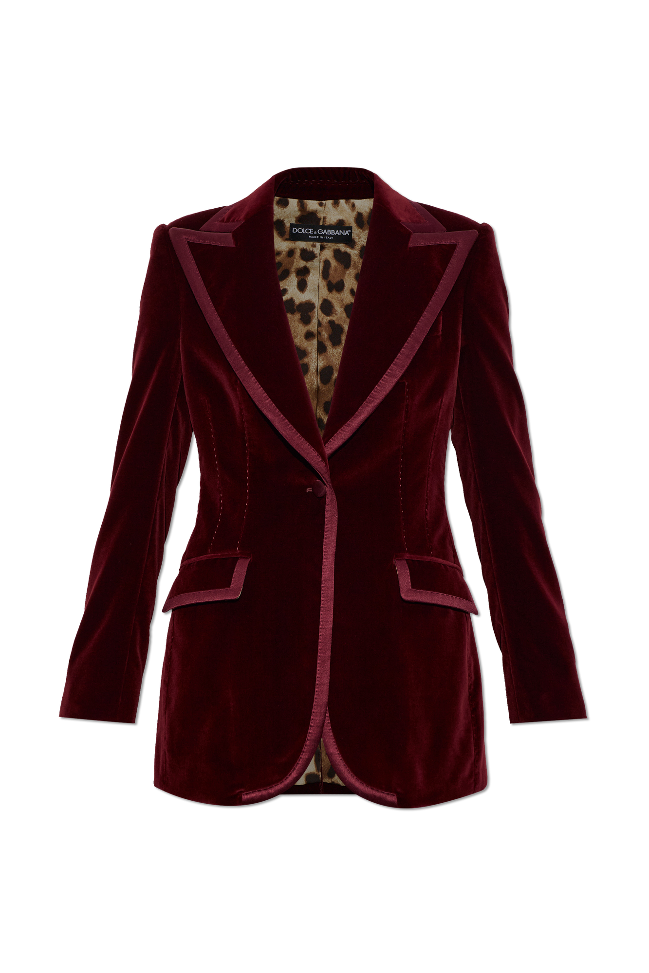 Dolce & Gabbana Aksamitna Marynarka Z Pojedynczym Rozcięciem, Kobiety, Bordo