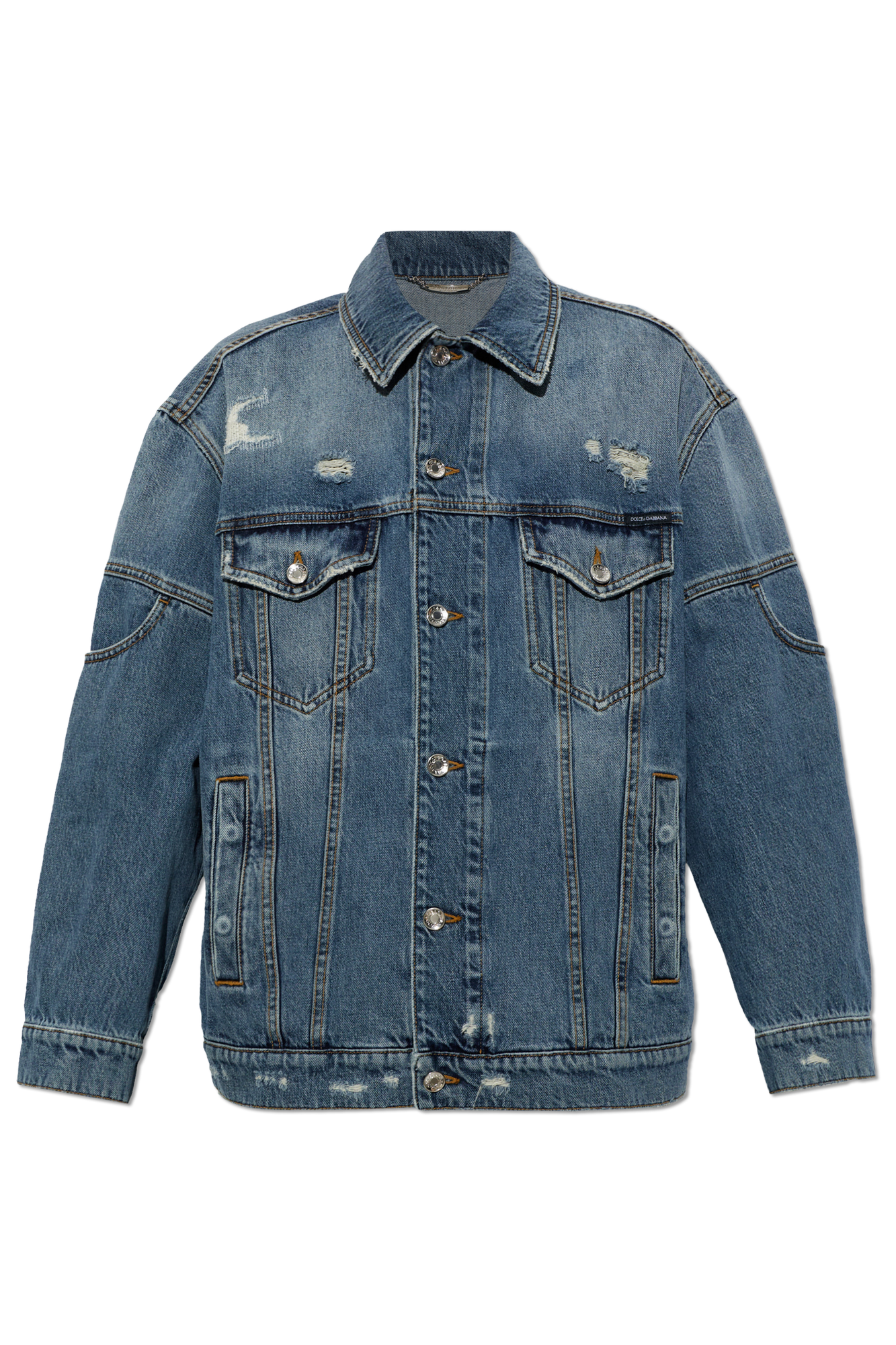 Dolce & Gabbana Jeansowa Kurtka Z Efektem ‘vintage’, Kobiety, Niebieski