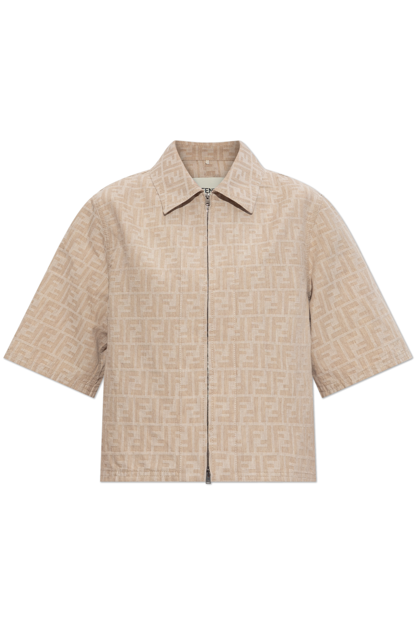 Fendi Koszula Z Monogramem, Kobiety, Beżowy