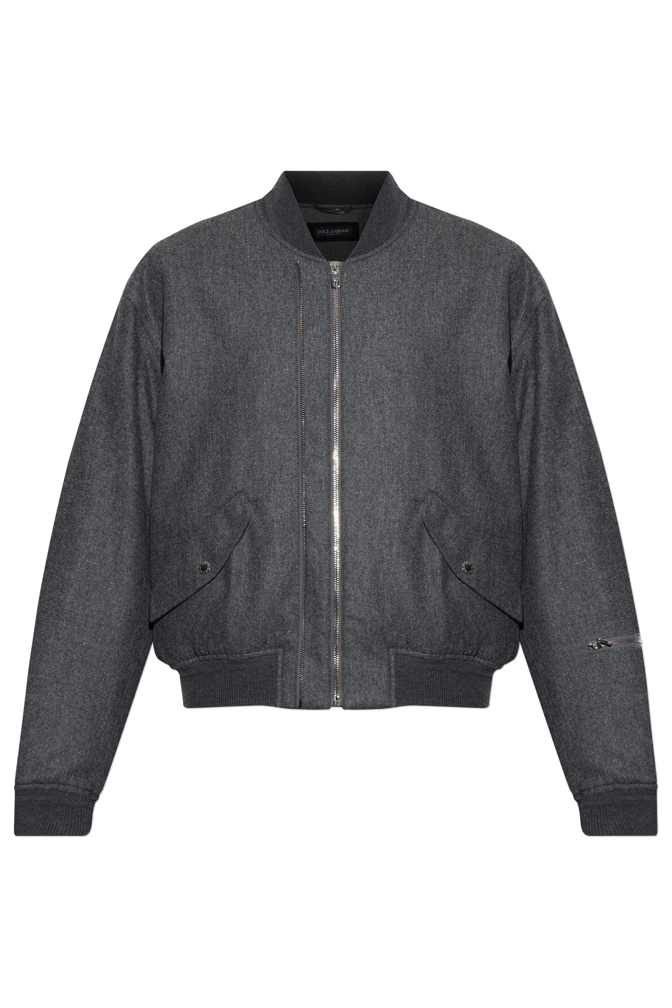 Dolce & Gabbana Wełniana Kurtka Typu `bomber`, Mężczyźni, Szary