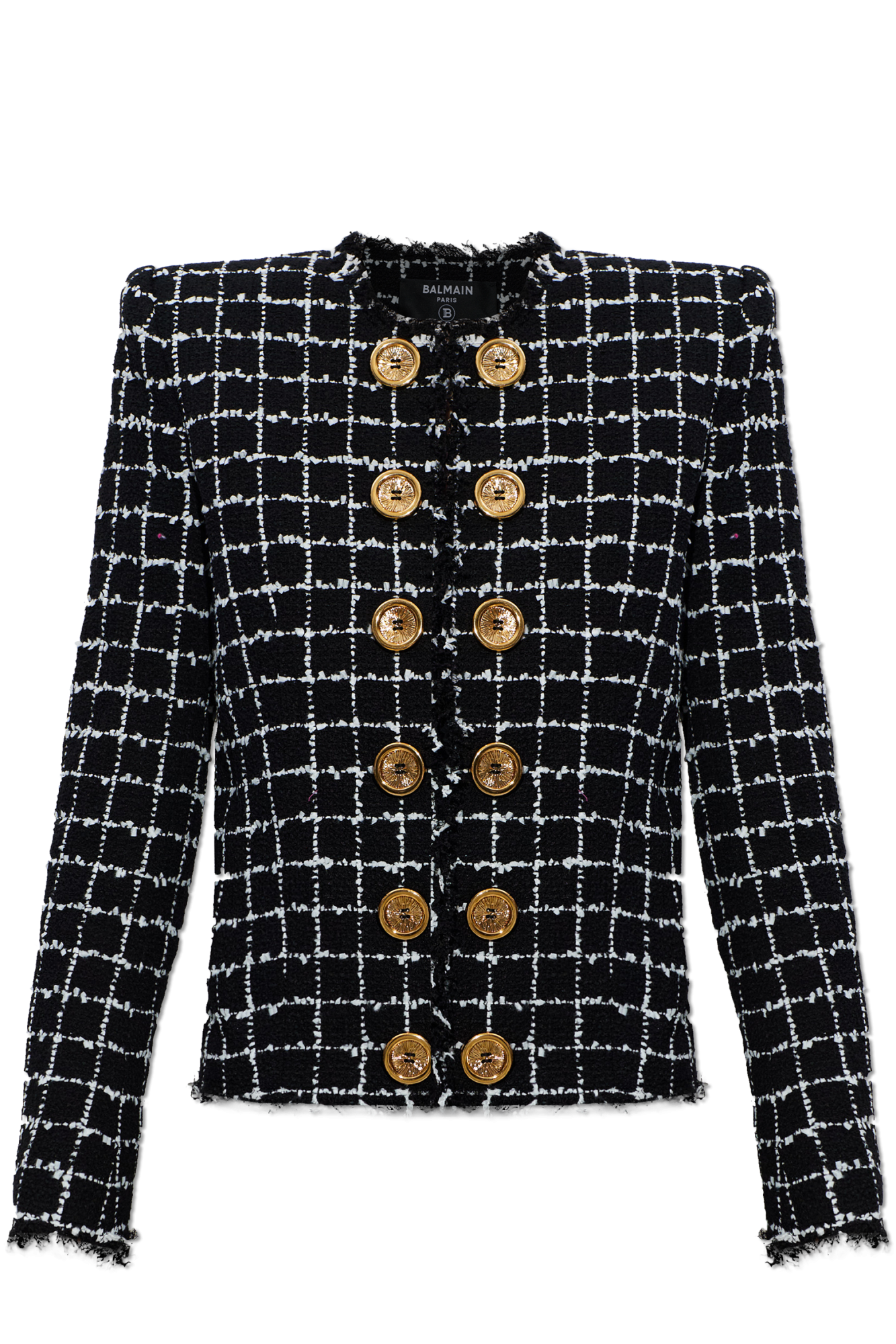 Balmain Tweedowa Marynarka, Kobiety, Czarny