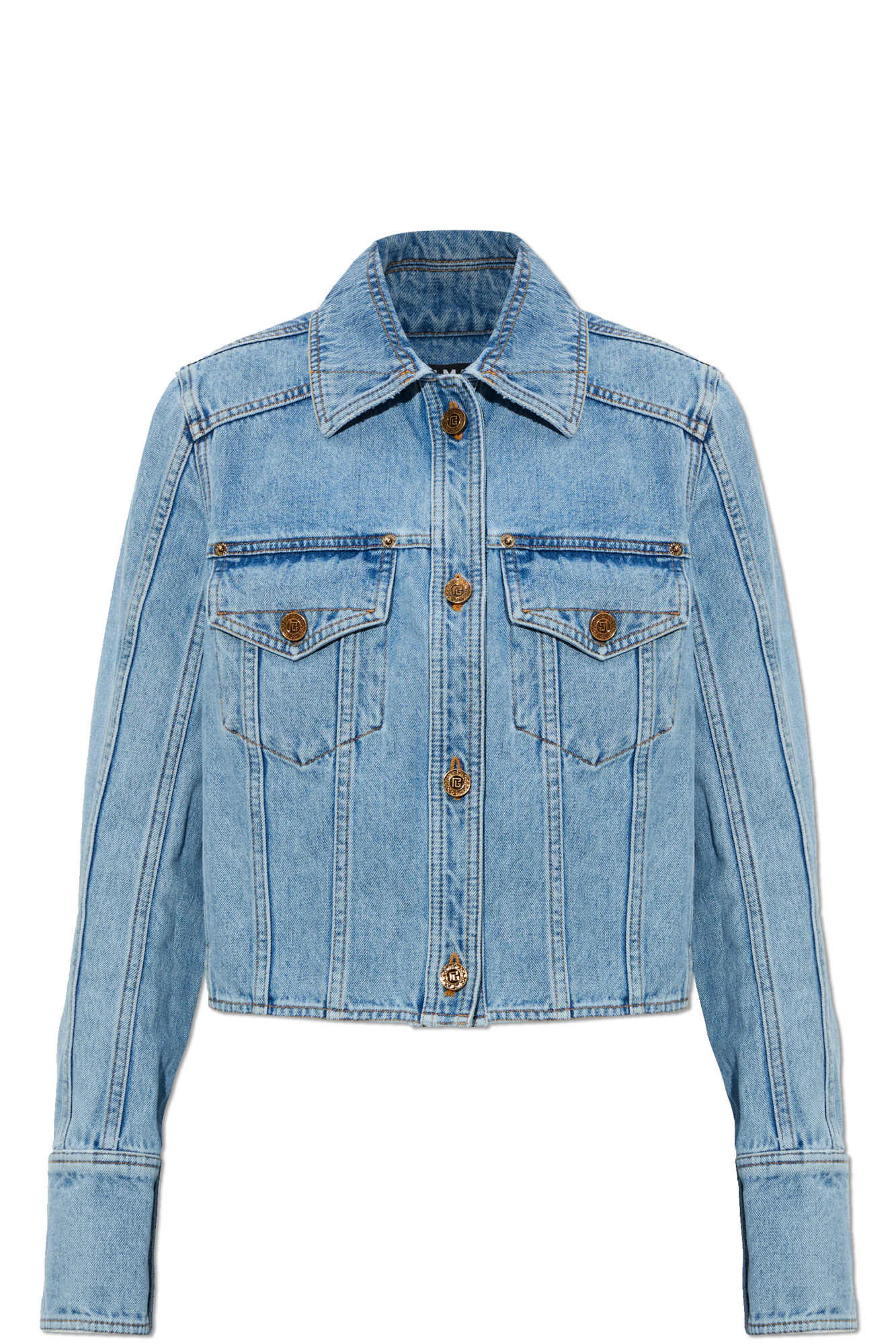 Balmain Jeansowa Kurtka, Kobiety, Jasnoniebieski
