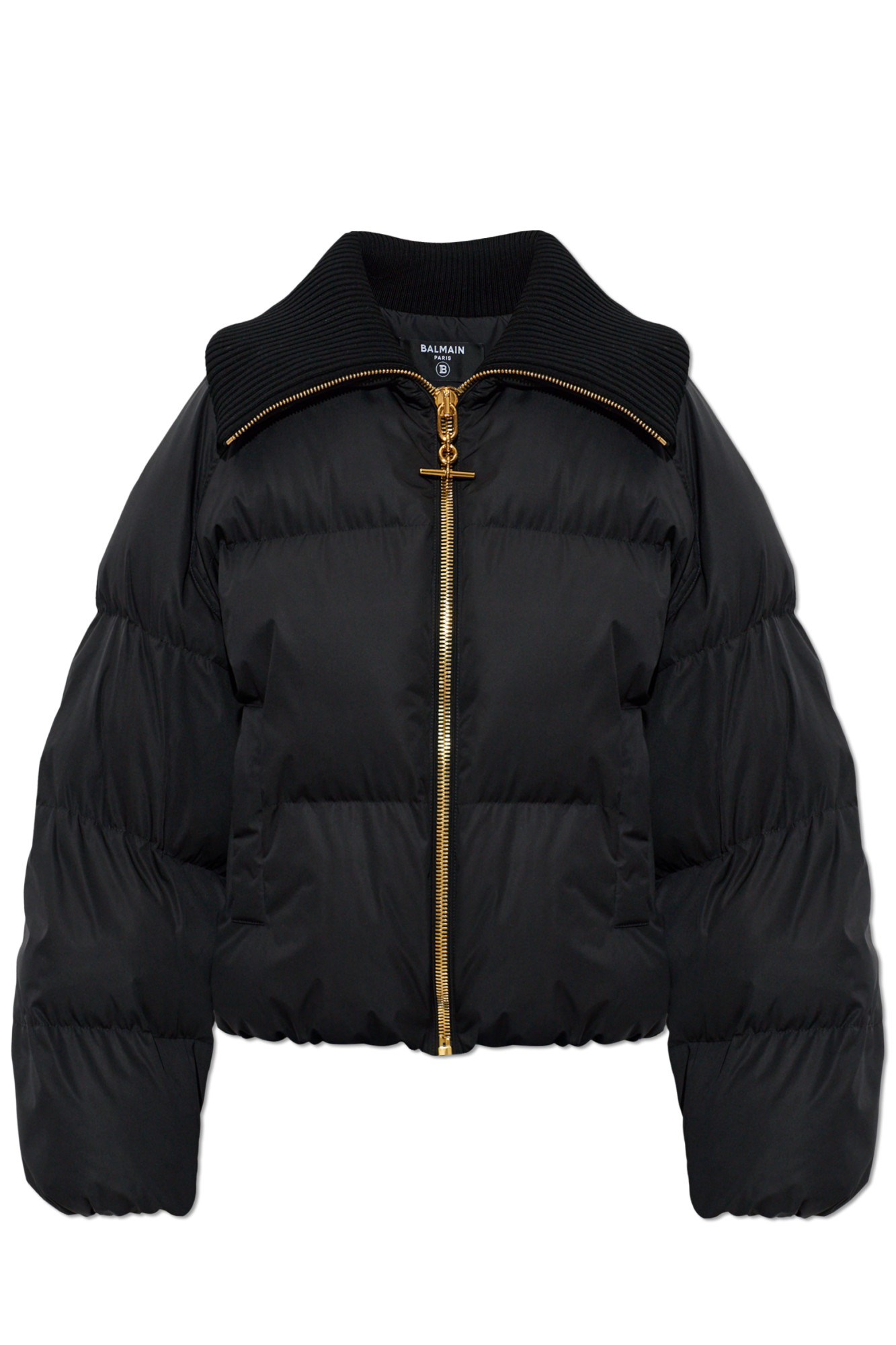 Balmain Ocieplana Pikowana Kurtka, Kobiety, Czarny