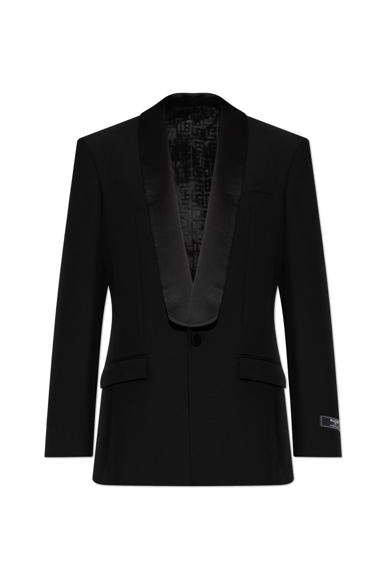 Balmain Wełniana Marynarka Z Pojedynczym Rozcięciem, Mężczyźni, Czarny