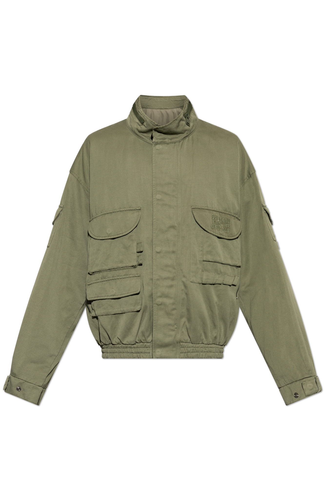 Balmain Kurtka Z Kieszeniami, Mężczyźni, Zielony
