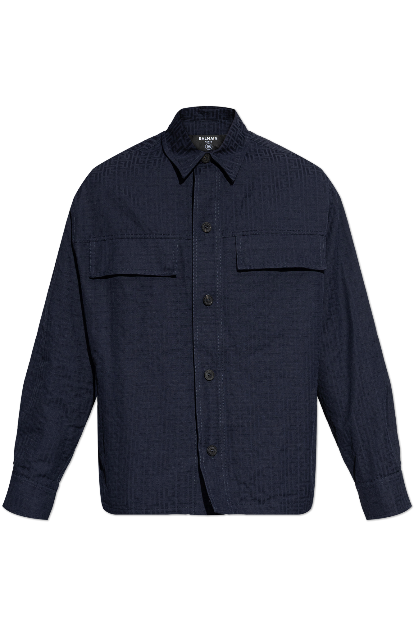 Balmain Kurtka Z Monogramem, Mężczyźni, Granatowy