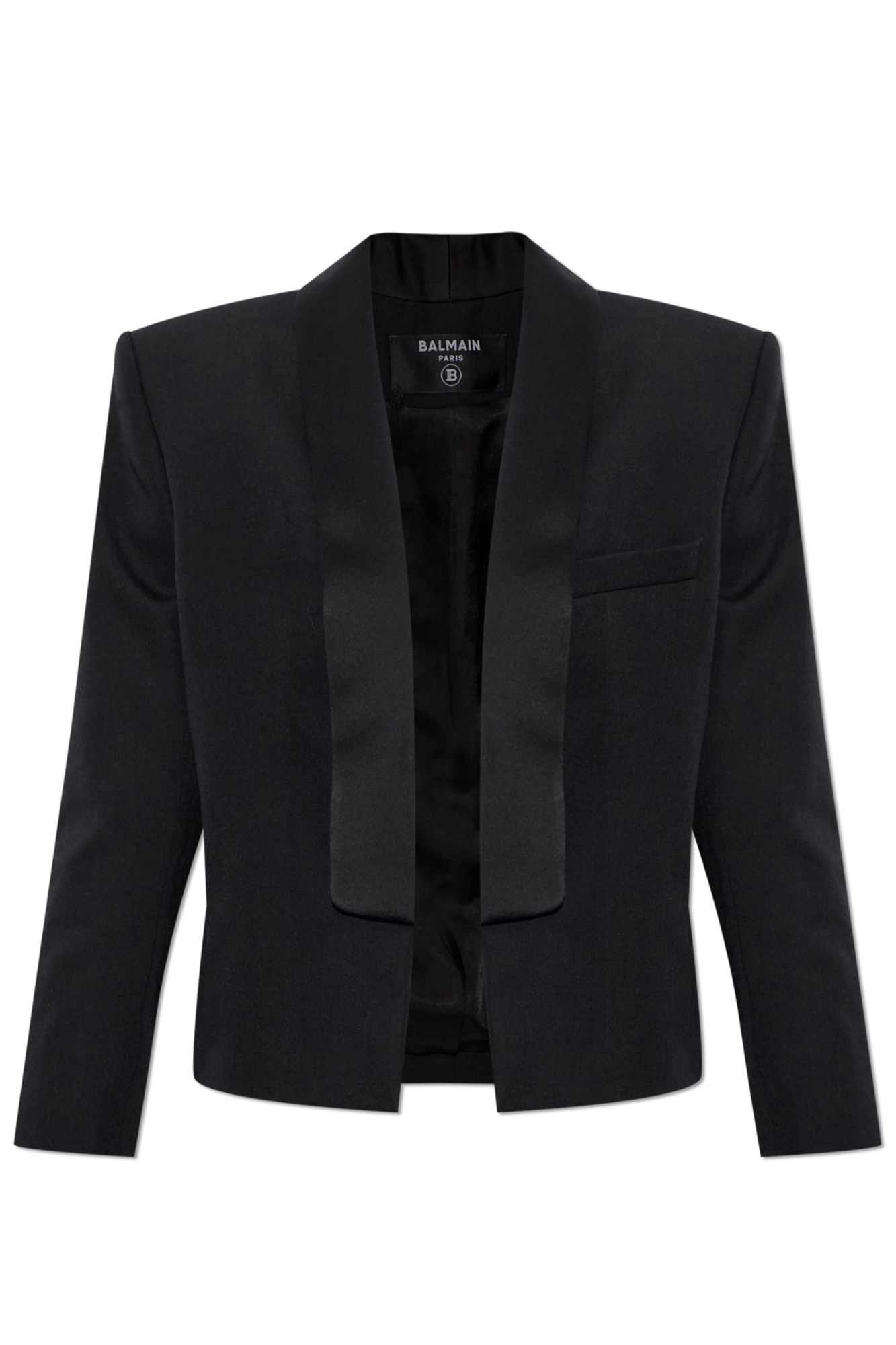 Balmain Wełniana Marynarka, Kobiety, Czarny