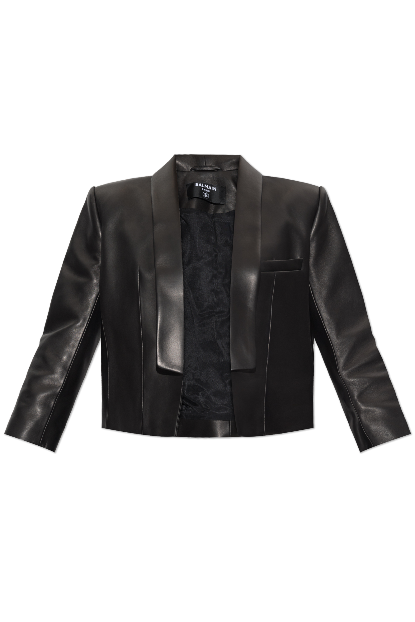 Balmain Skórzana Kurtka, Kobiety, Czarny
