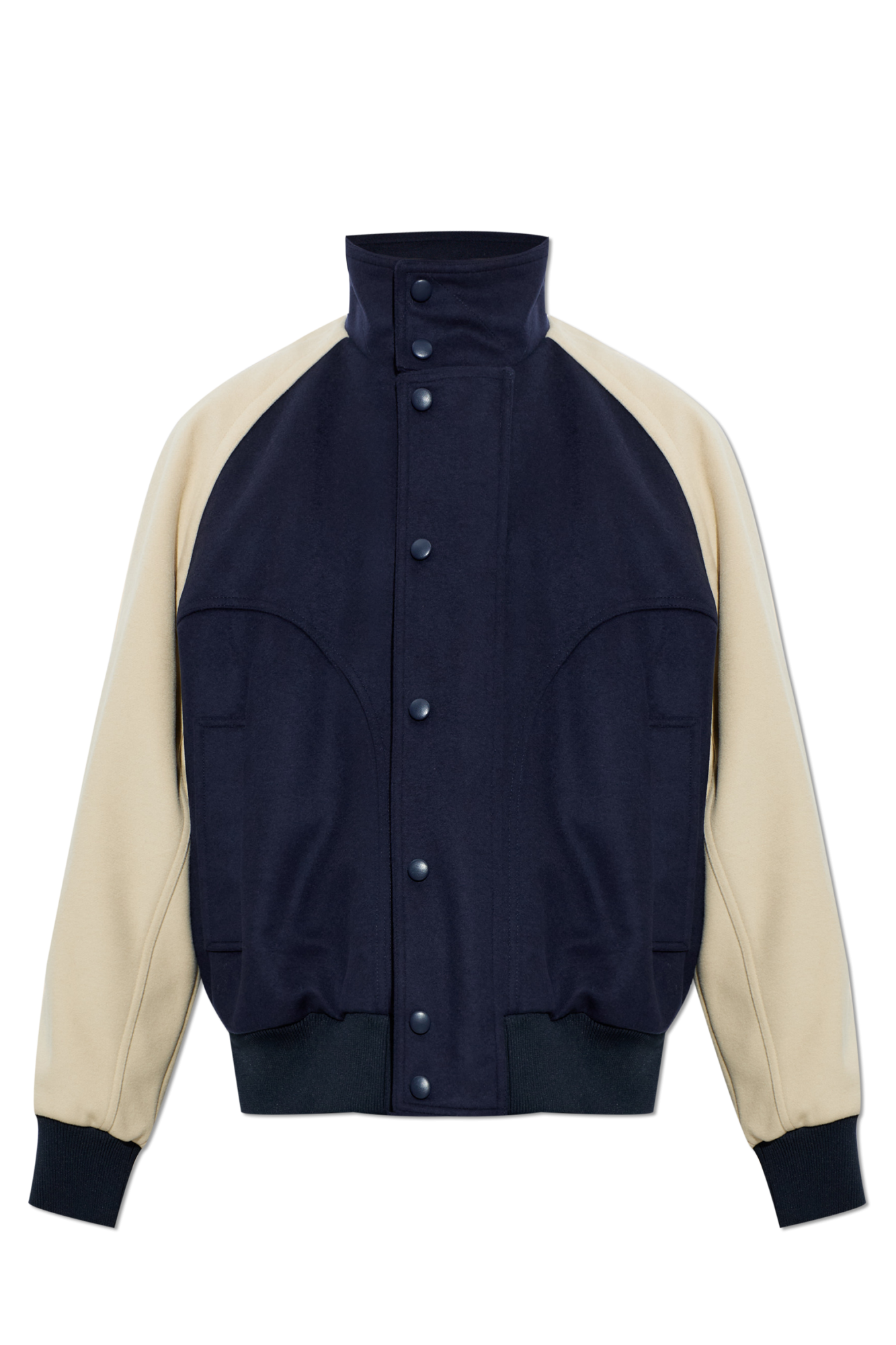 Balmain Wełniana Kurtka Typu ‘bomber’, Mężczyźni, Granatowy