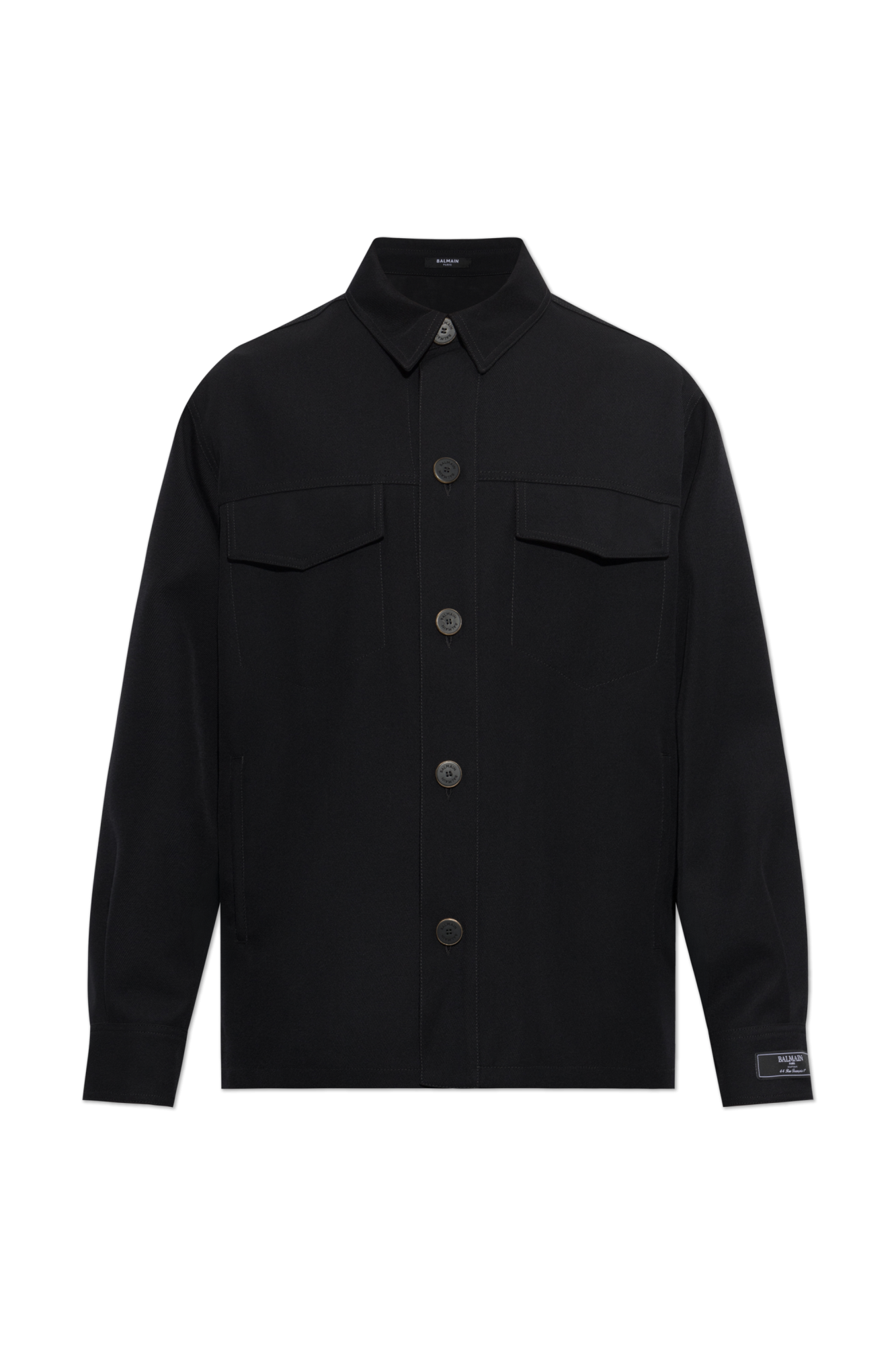 Balmain Wełniana Kurtka, Mężczyźni, Czarny