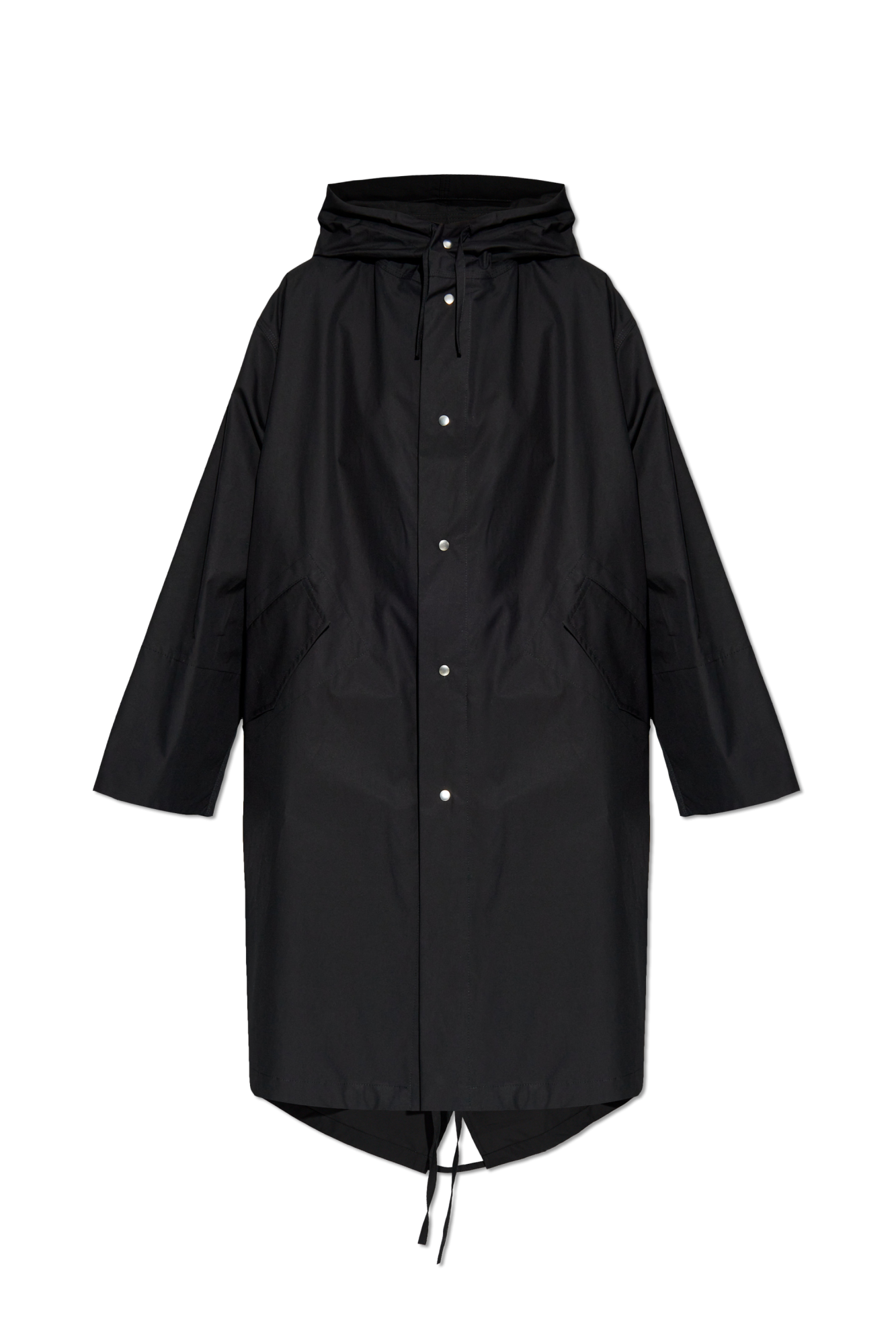 JIL SANDER Bawełniana Parka Z Kapturem, Kobiety, Czarny