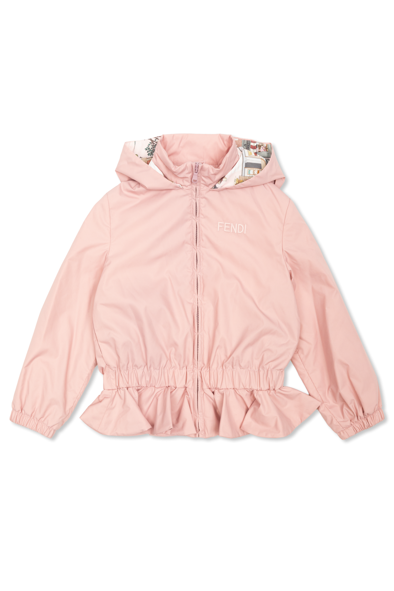 Fendi Kids Kurtka Z Kapturem, Unisex, Różowy
