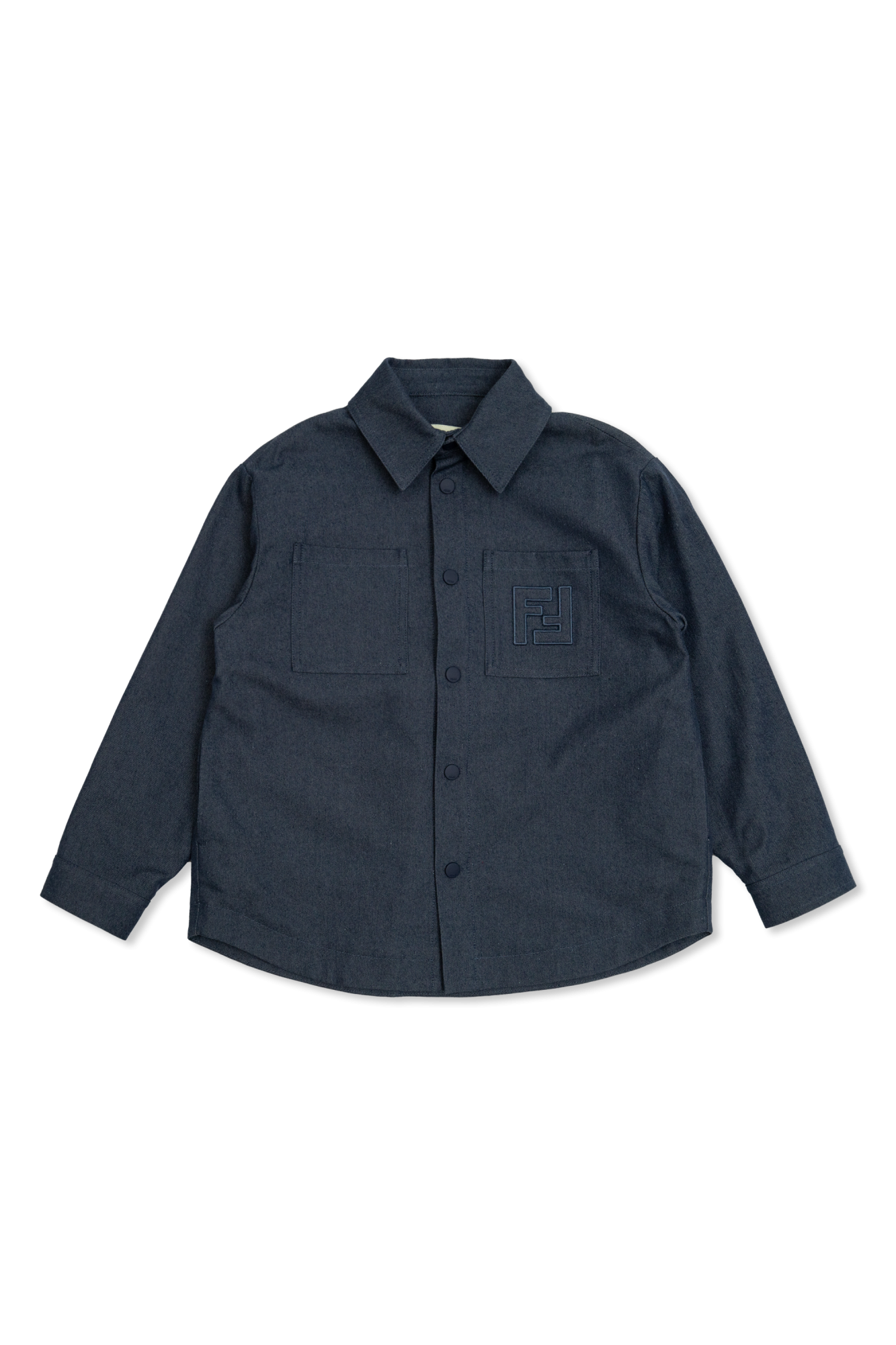 Fendi Kids Koszula Z Kieszeniami, Unisex, Granatowy