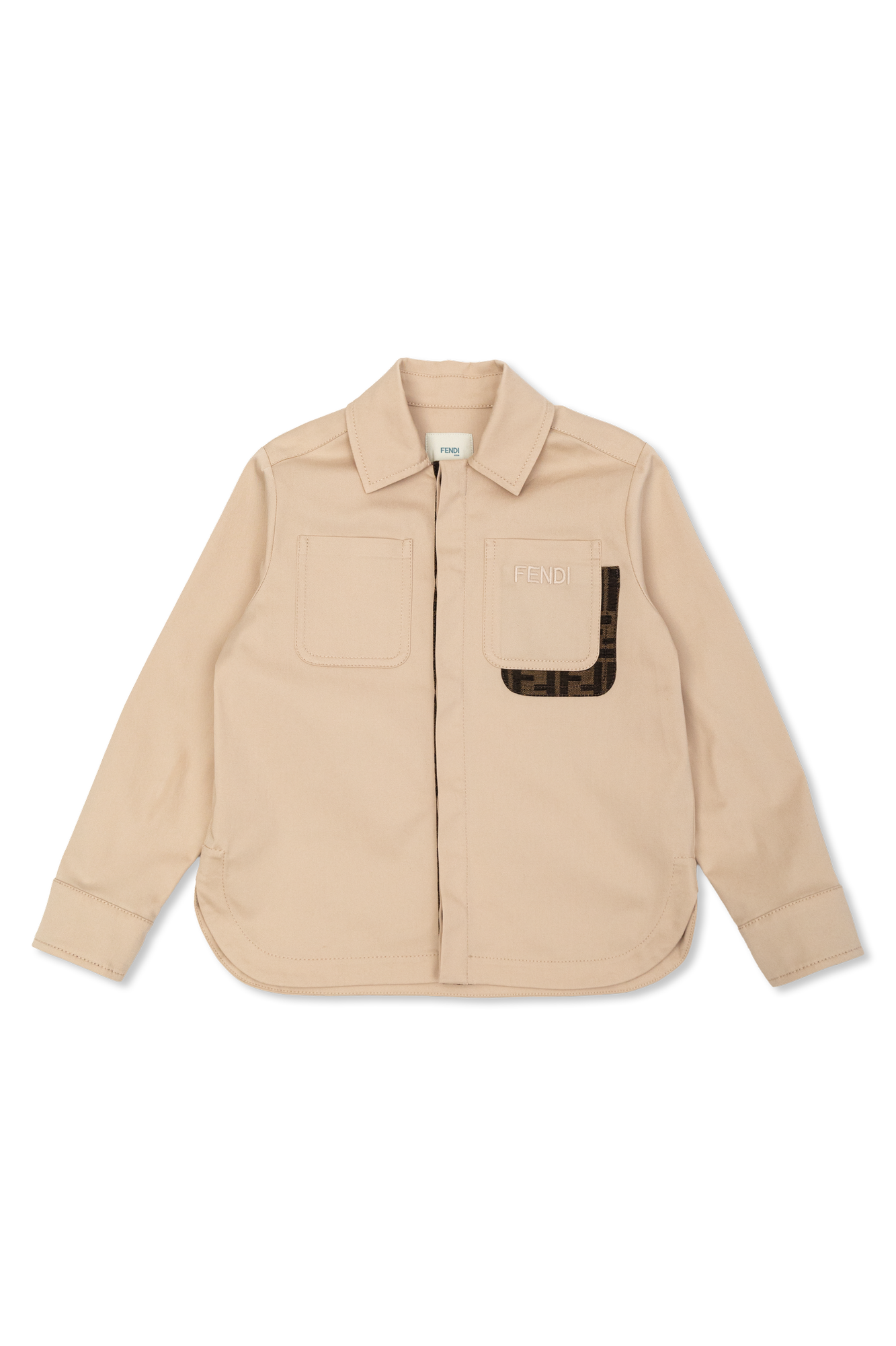 Fendi Kids Kurtka Z Logo, Unisex, Beżowy