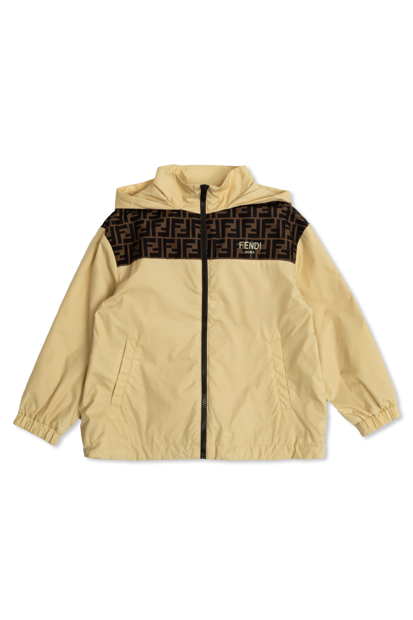 Fendi Kids Kurtka Z Kapturem, Unisex, Beżowy