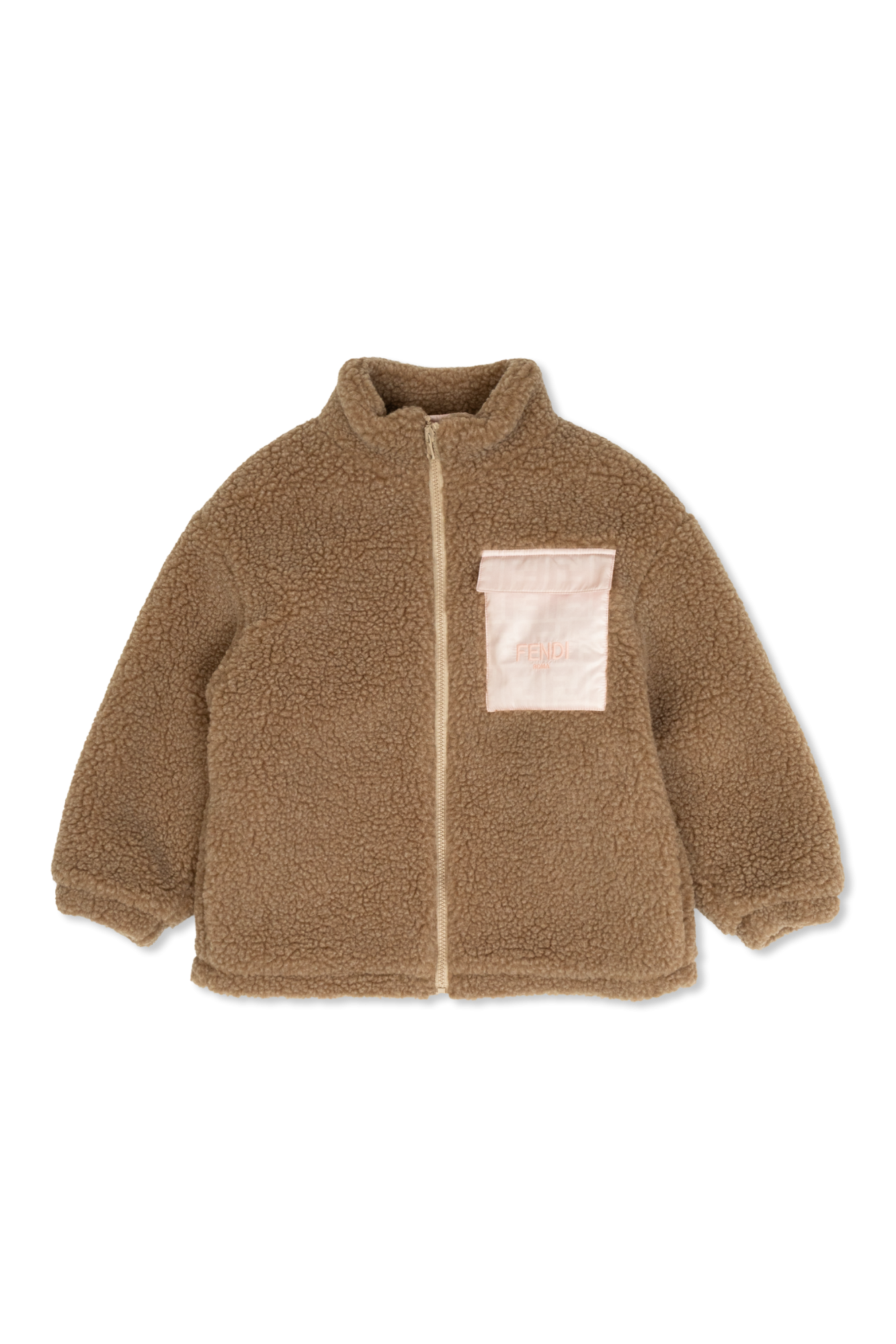 Fendi Kids Kurtka Z Logo, Unisex, Brązowy